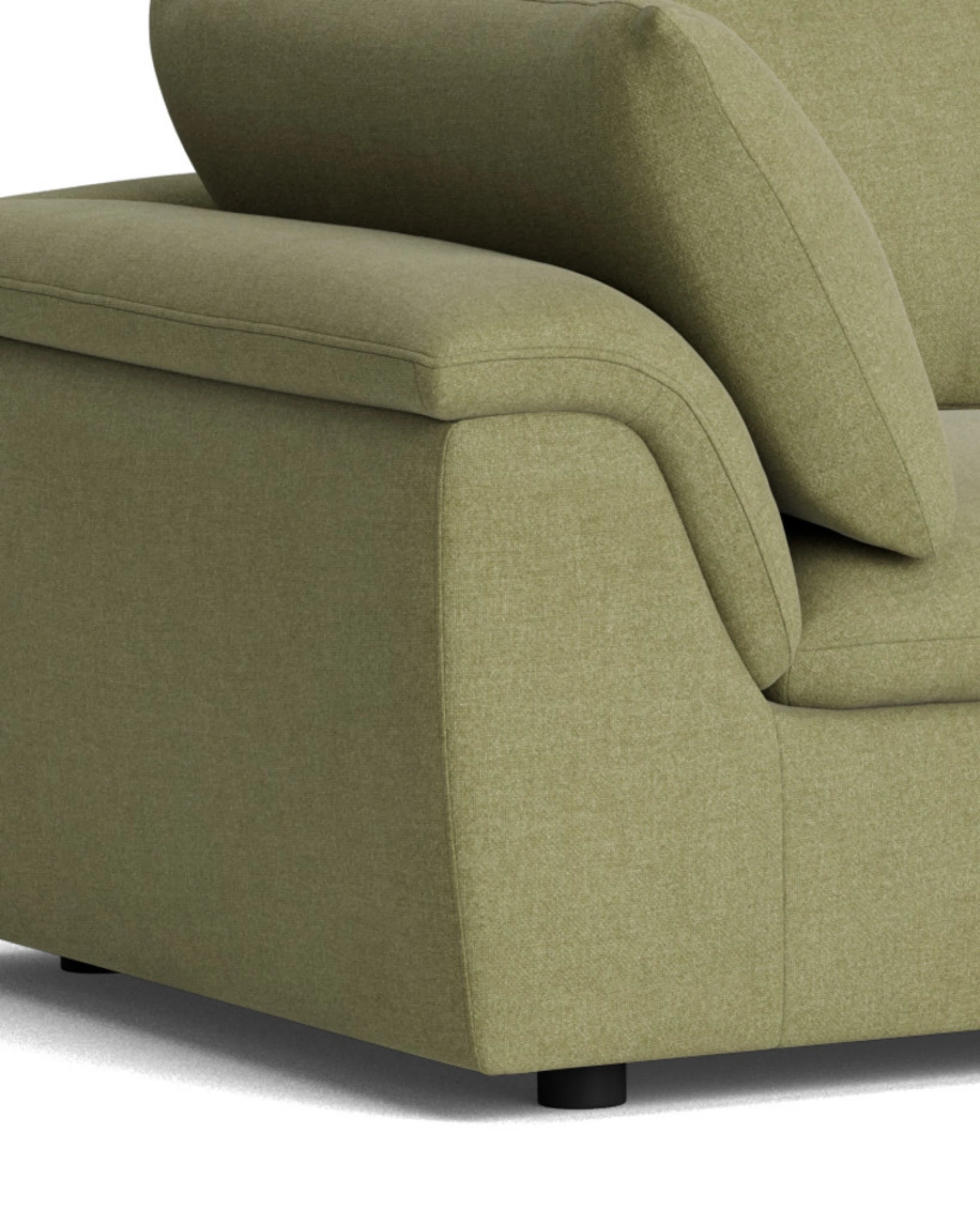 Melt Closed Chaise Sofa - Fossil Eucalyptus