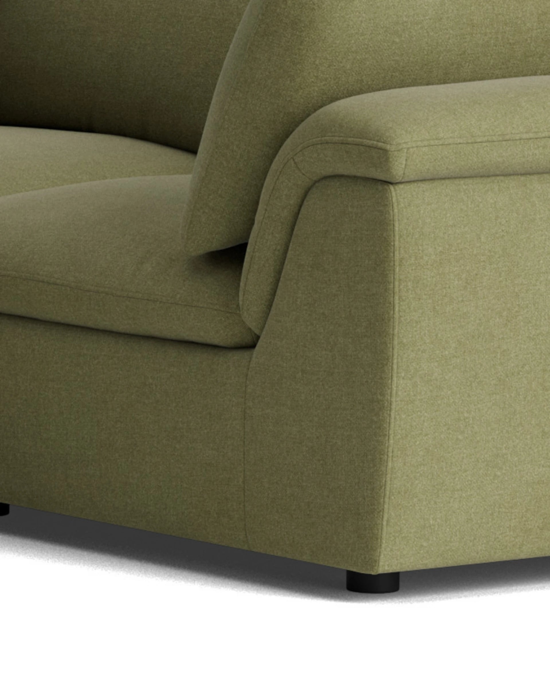 Melt Closed Chaise Sofa - Fossil Eucalyptus