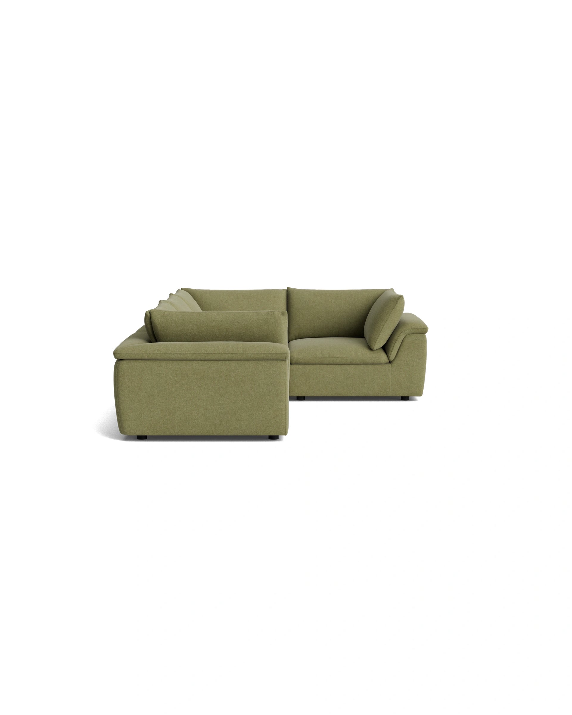 Melt Closed Chaise Sofa - Fossil Eucalyptus