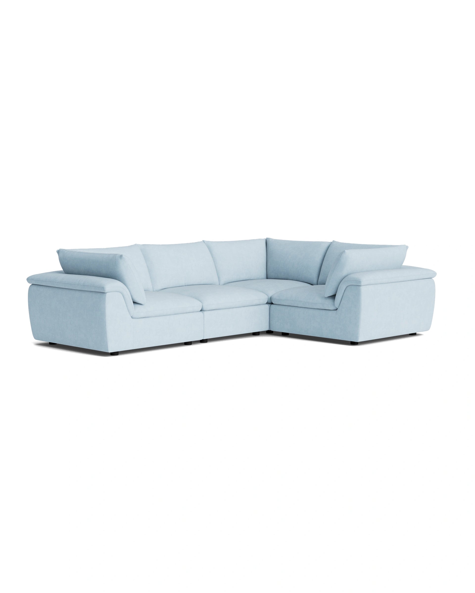 Melt Closed Chaise Sofa - Fossil Powder Blue