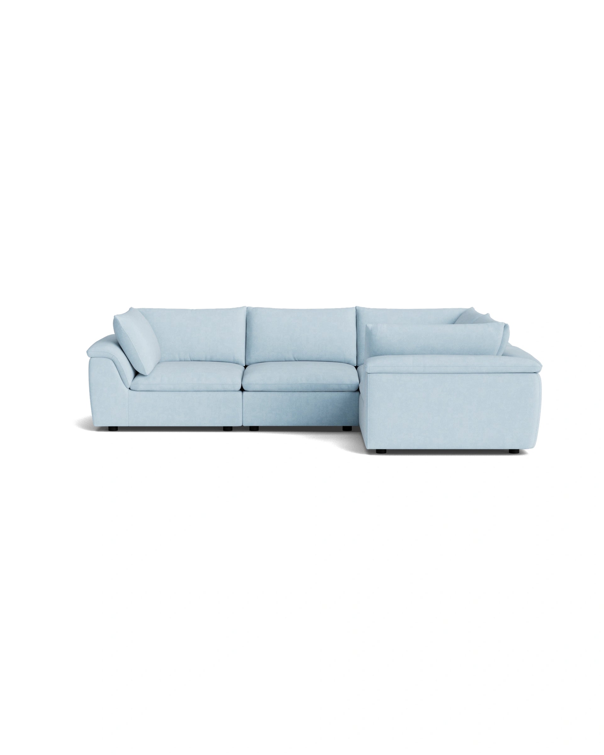 Melt Closed Chaise Sofa - Fossil Powder Blue