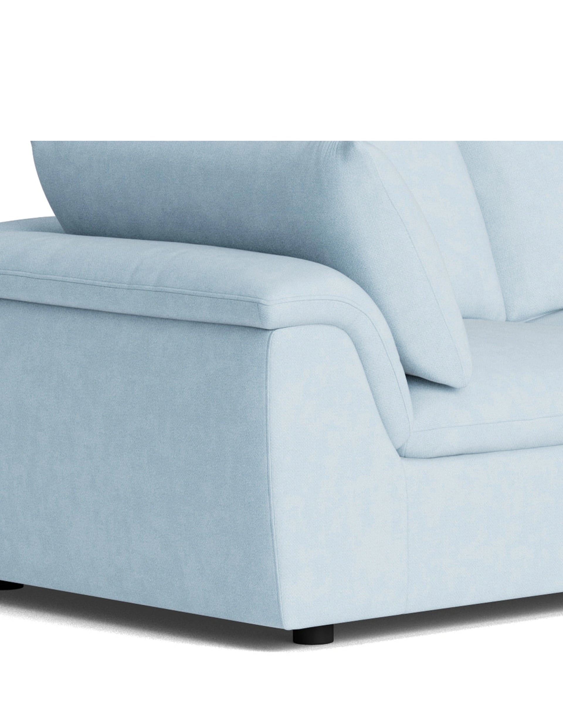 Melt Closed Chaise Sofa - Fossil Powder Blue