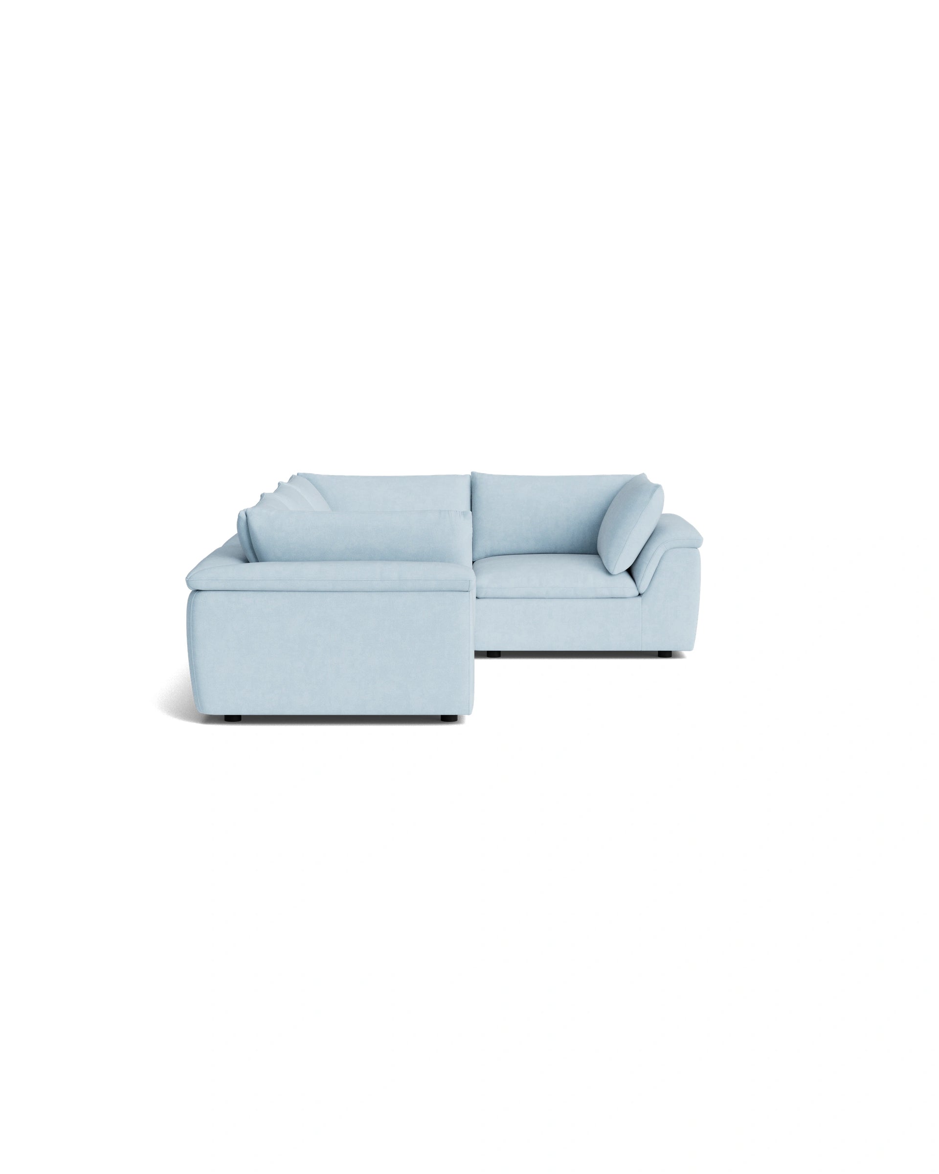 Melt Closed Chaise Sofa - Fossil Powder Blue