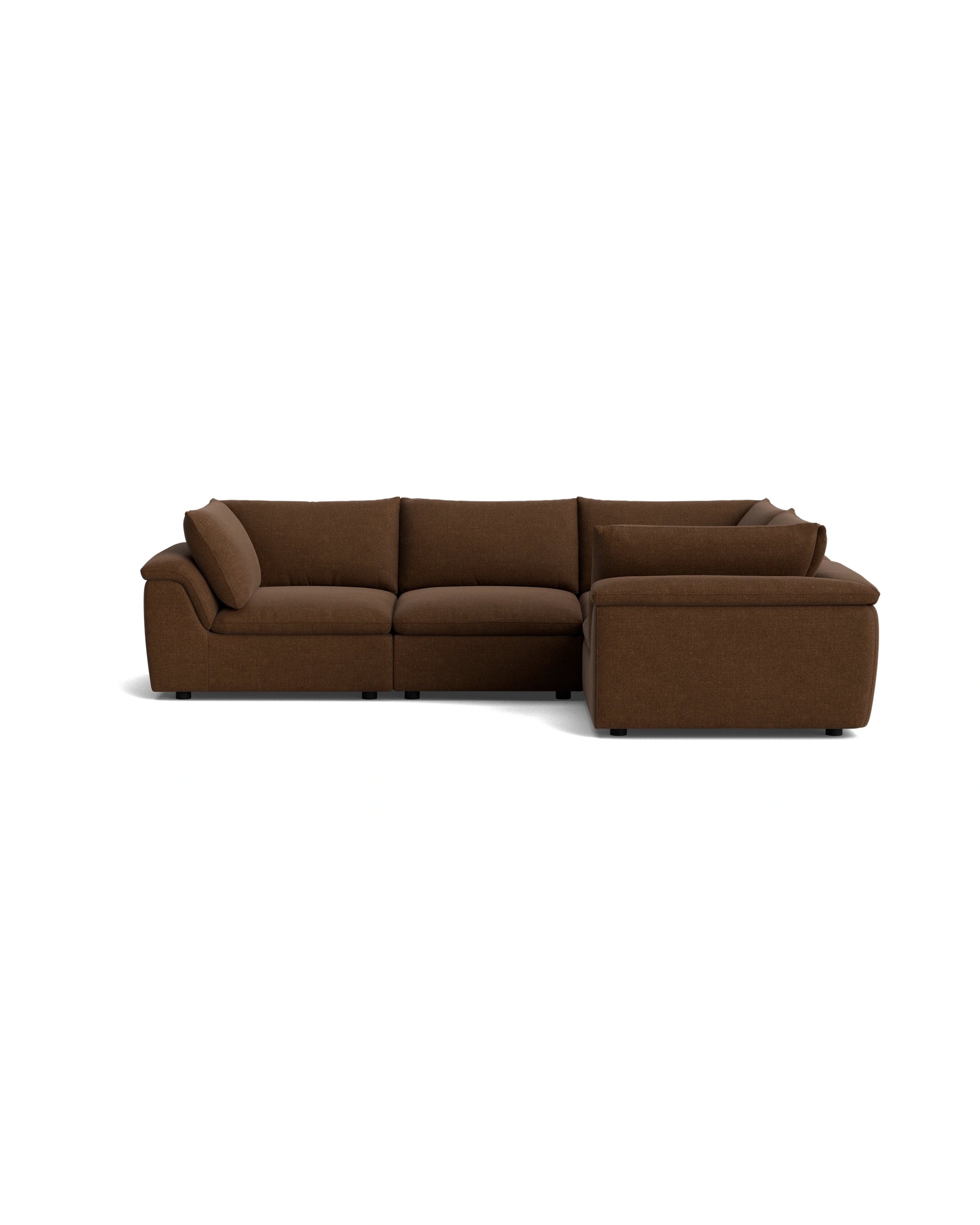 Melt Closed Chaise Sofa - Fossil Chocolate