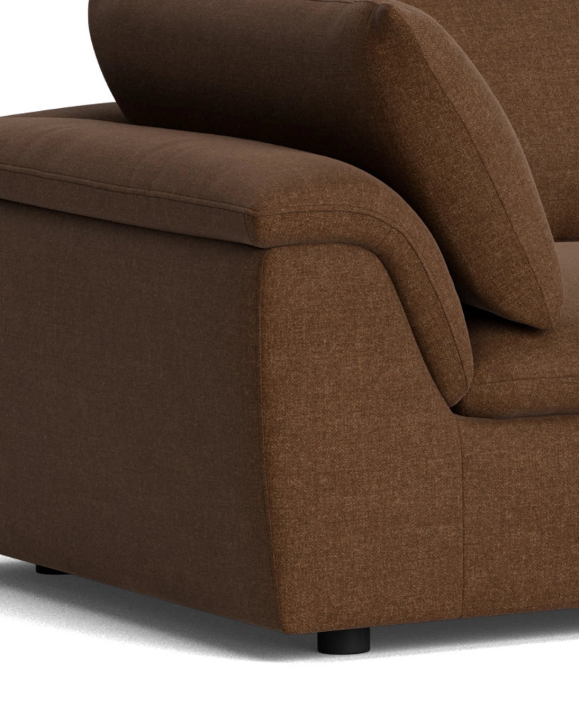 Melt Closed Chaise Sofa - Fossil Chocolate