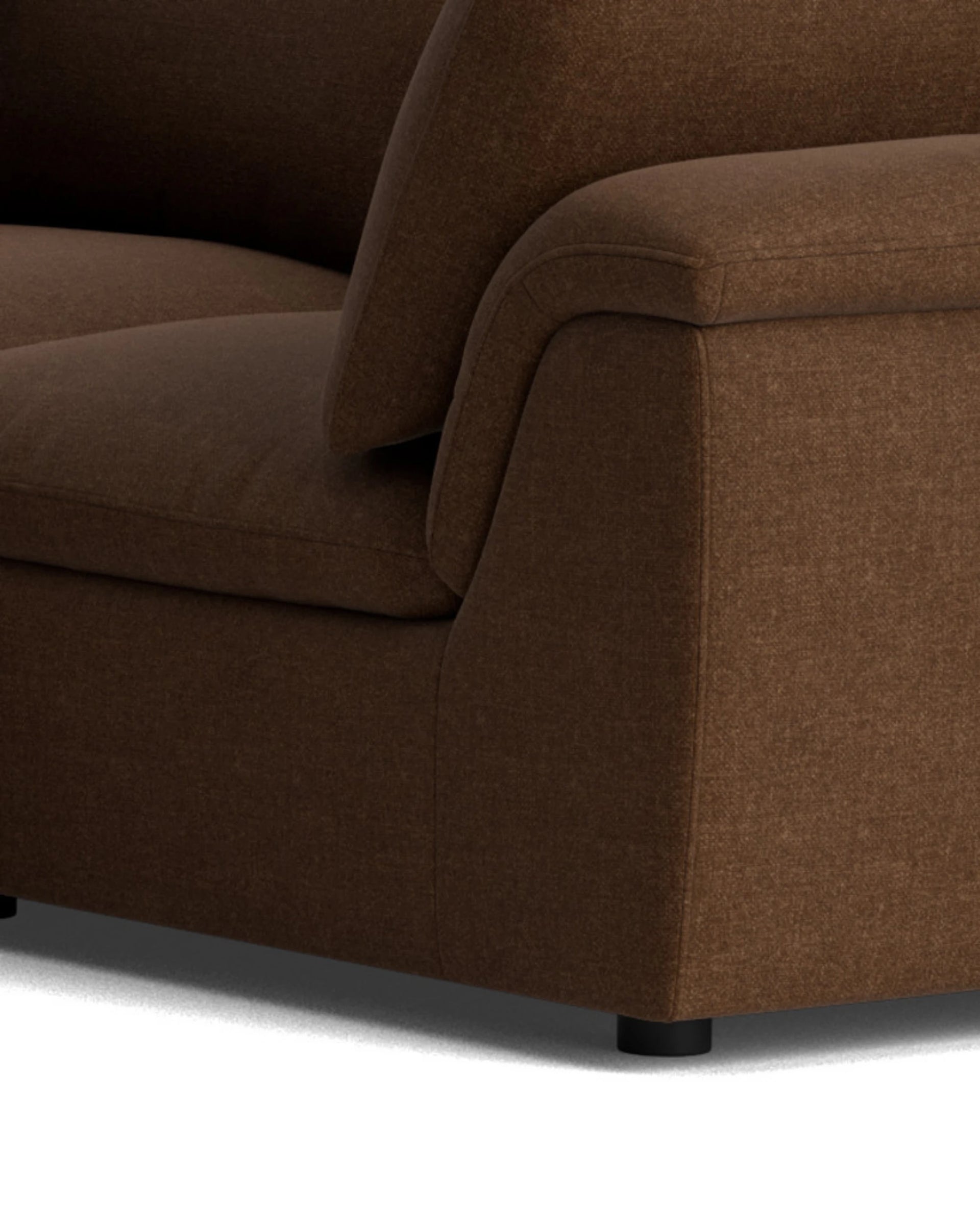 Melt Closed Chaise Sofa - Fossil Chocolate