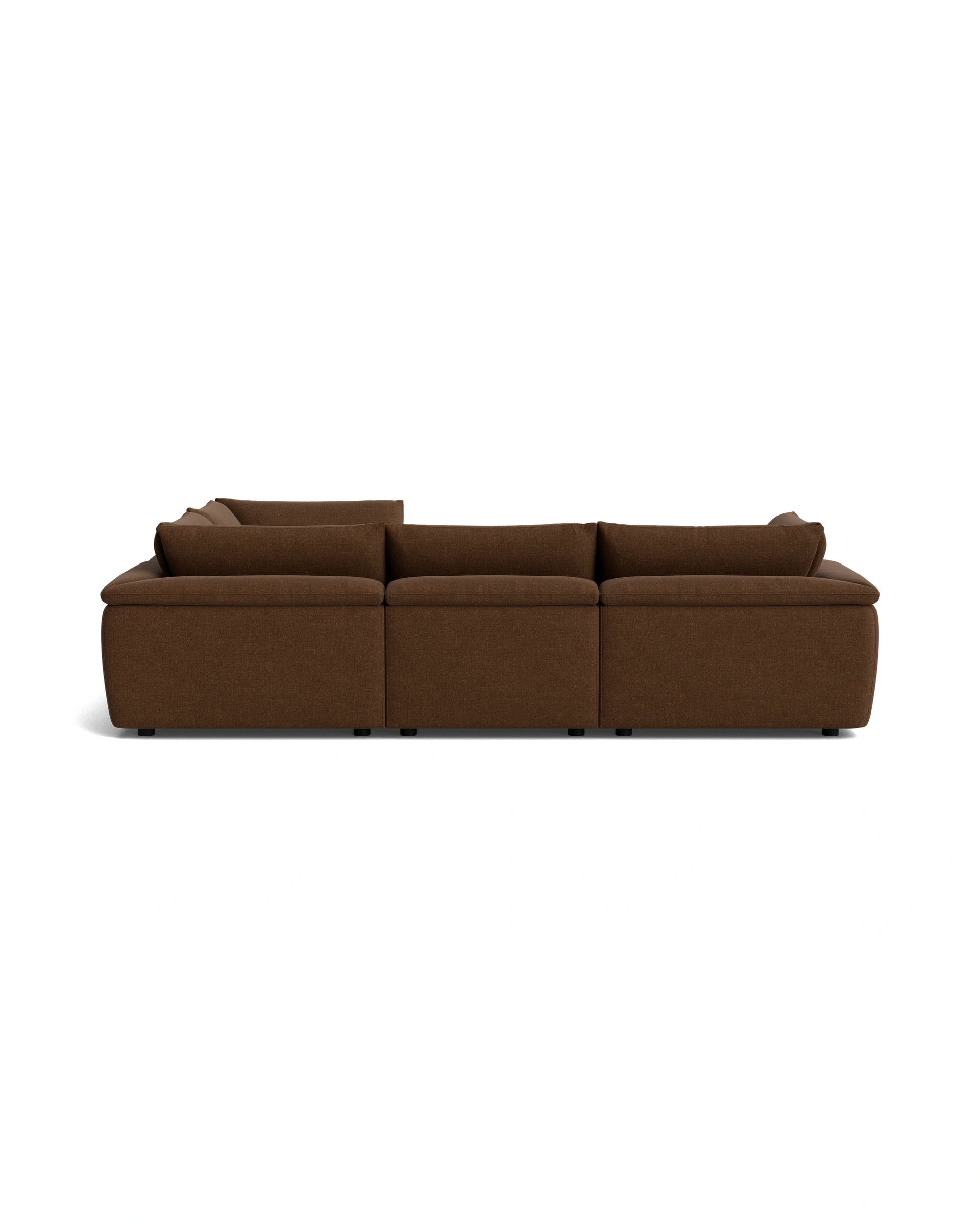 Melt Closed Chaise Sofa - Fossil Chocolate