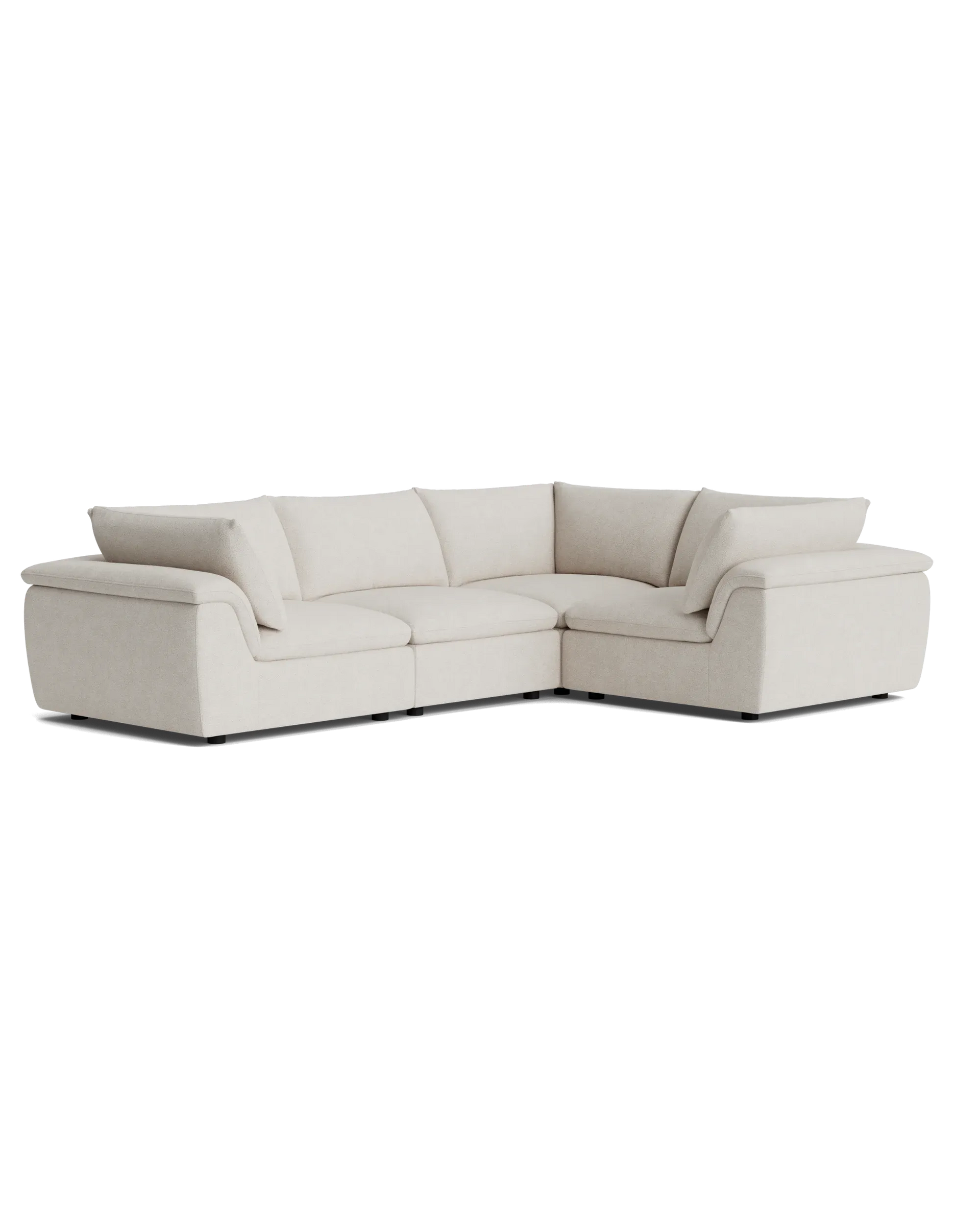 Melt Closed Chaise Sofa - Tate Biscotti