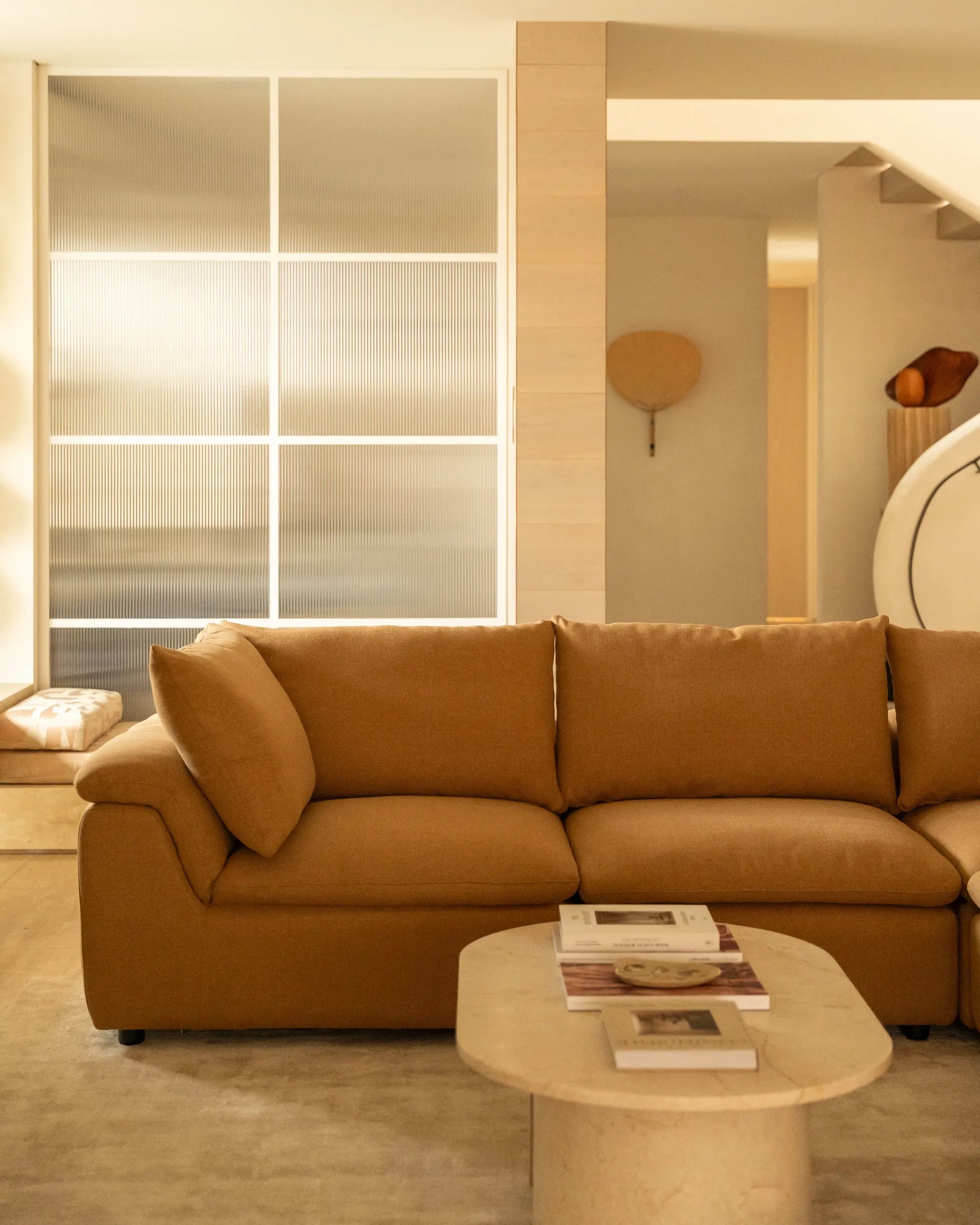 Melt 4 Seater Chaise Sofa - Fossil Fawn