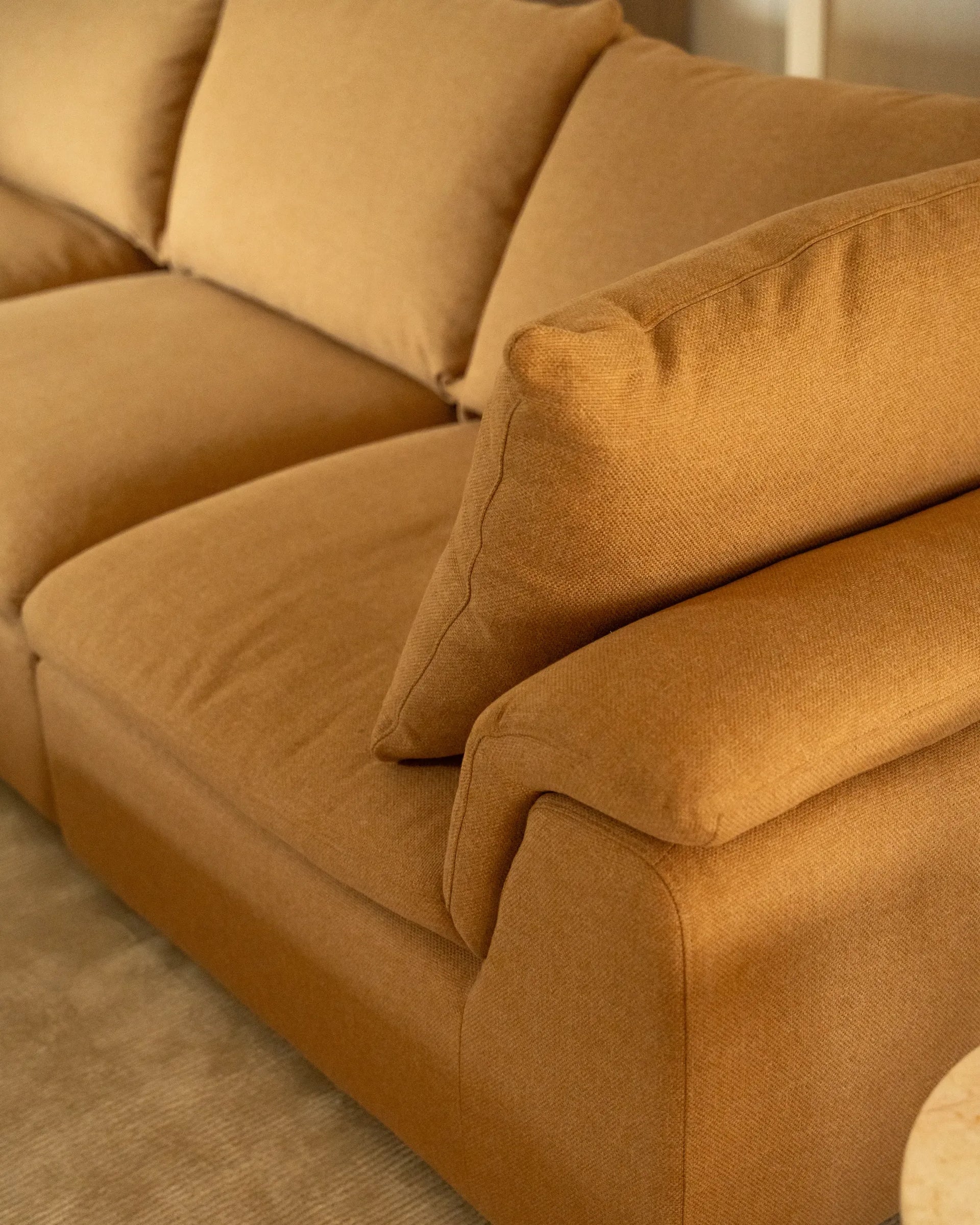 Melt Closed Chaise Sofa - Fossil Fawn