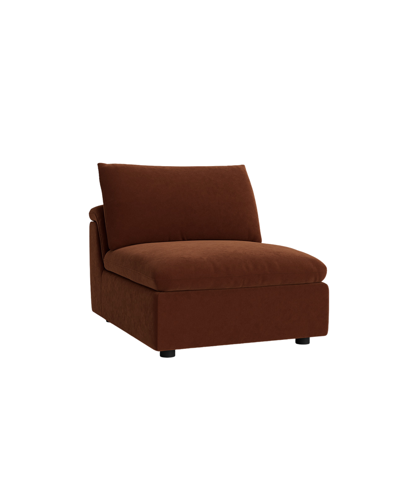Melt Armless Middle Sofa Module - Eden Brick
