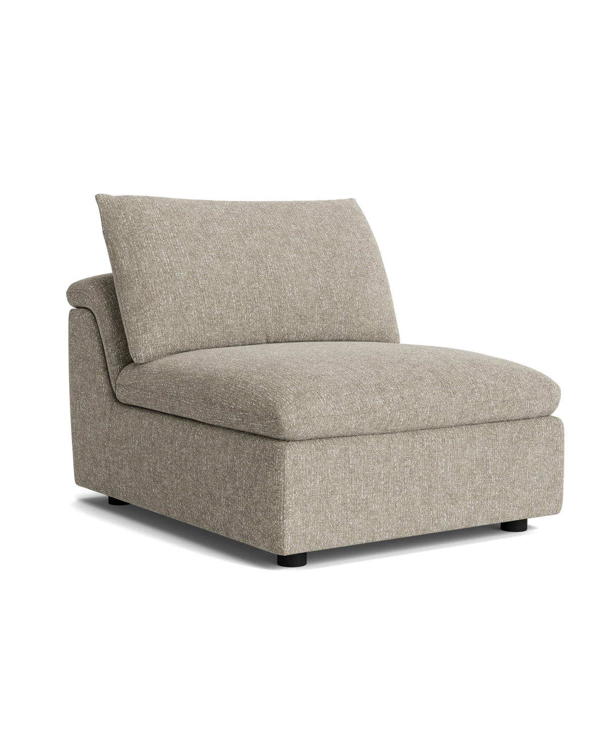 Melt Armless Middle Sofa Module - Fleck Smoke