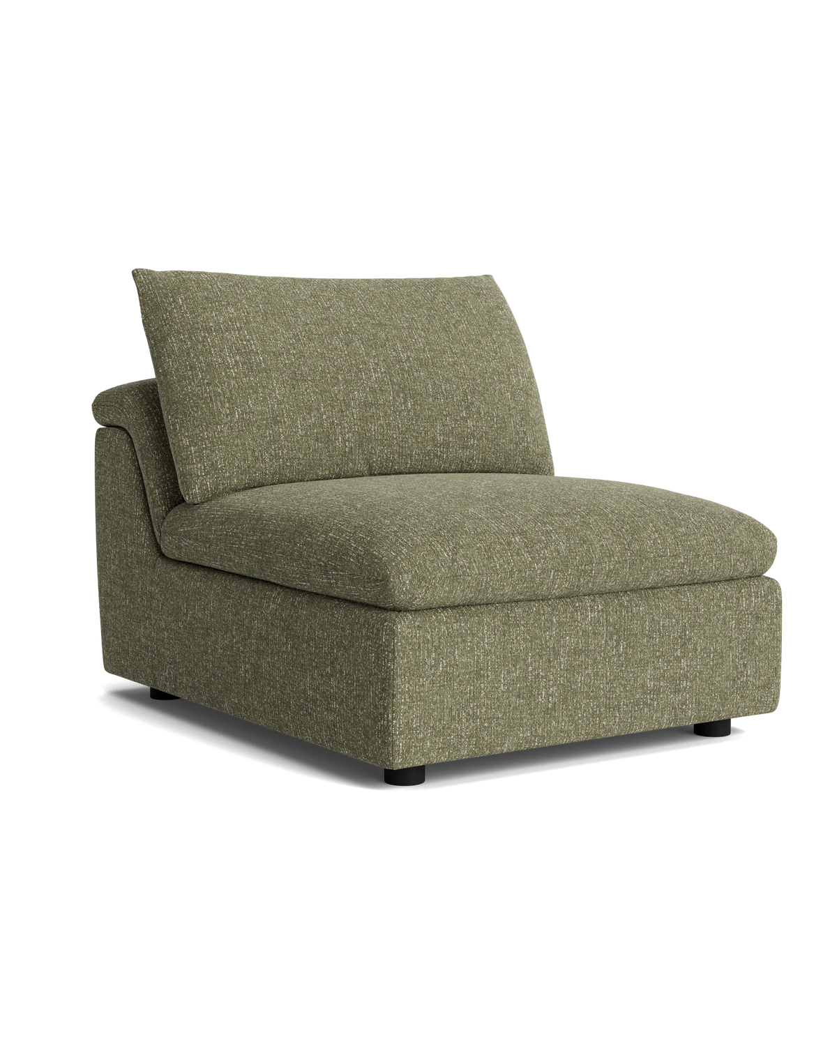 Melt Armless Middle Sofa Module - Fleck Olive