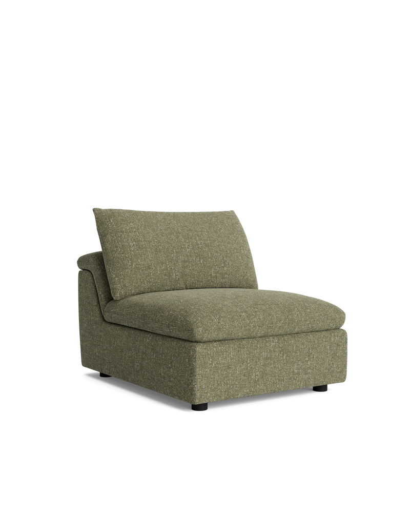 Melt Armless Middle Sofa Module - Fleck Olive