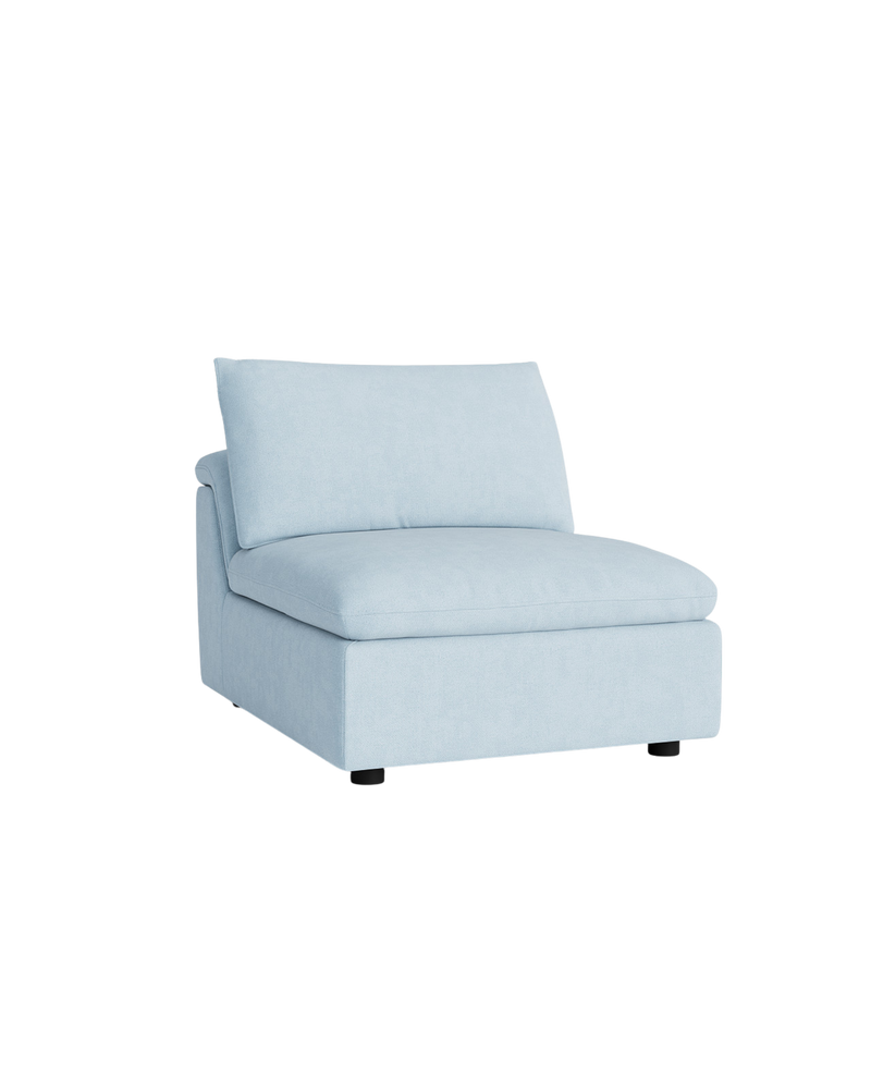 Melt Armless Middle Sofa Module - Fossil Powder Blue
