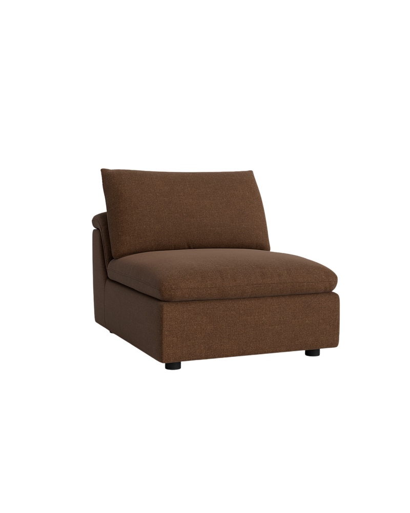 Melt Armless Middle Sofa Module - Fossil Chocolate