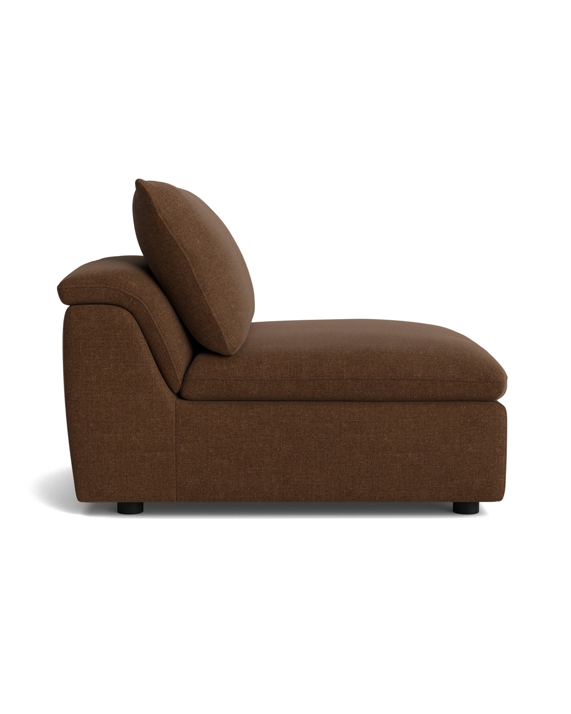 Melt Armless Middle Sofa Module - Fossil Chocolate