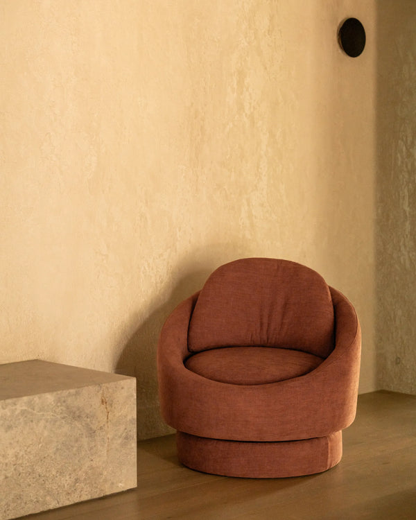 Halo Swivel Armchair - Silas Cherry