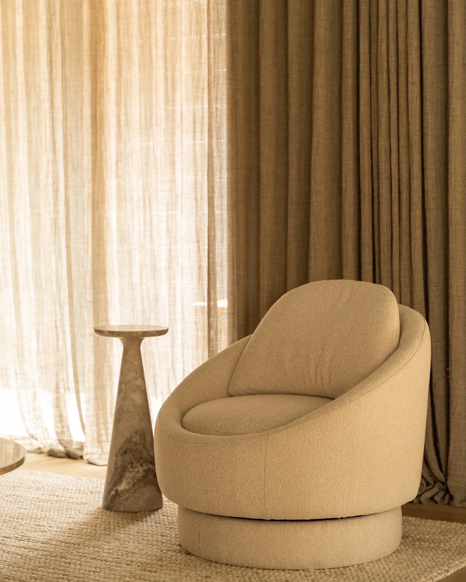 Halo Swivel Armchair - Tate Biscotti