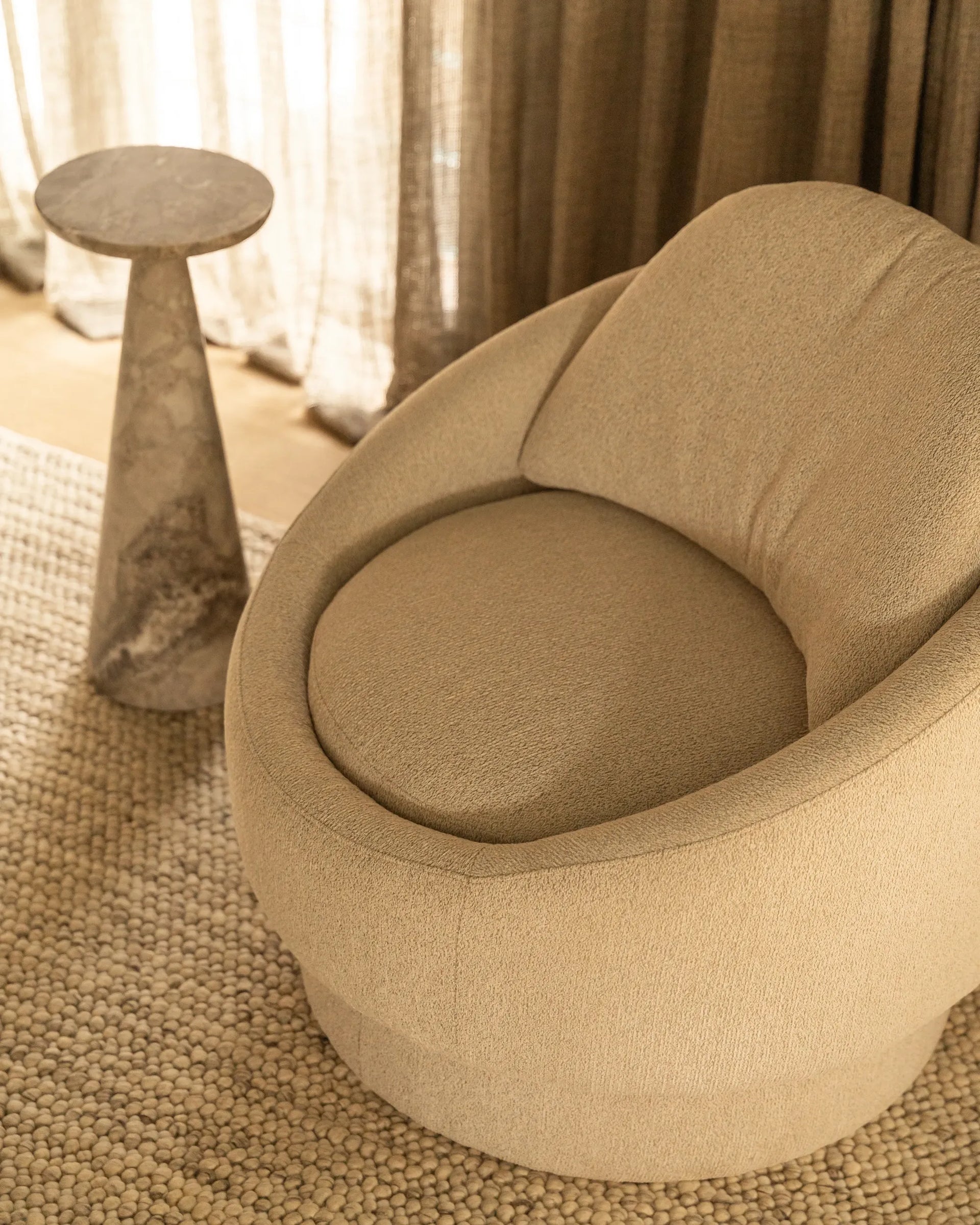 Halo Swivel Armchair - Tate Biscotti