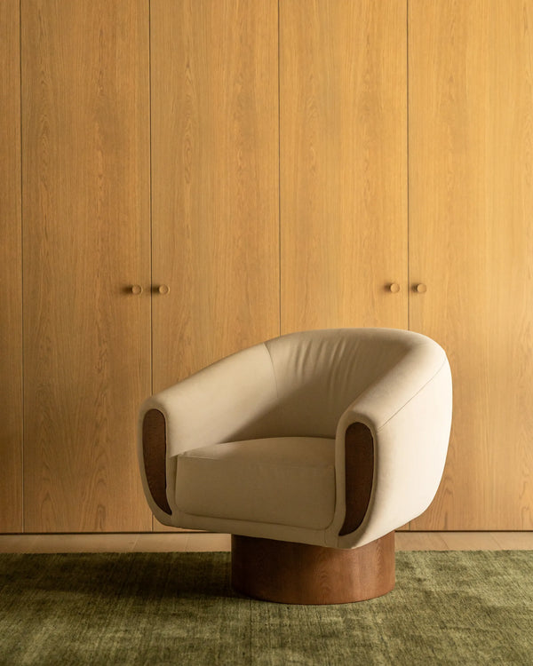 Draper Swivel Armchair - Eden Ecru