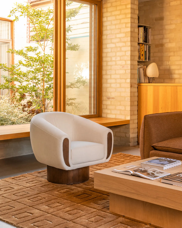 Draper Swivel Armchair - Eden Ecru