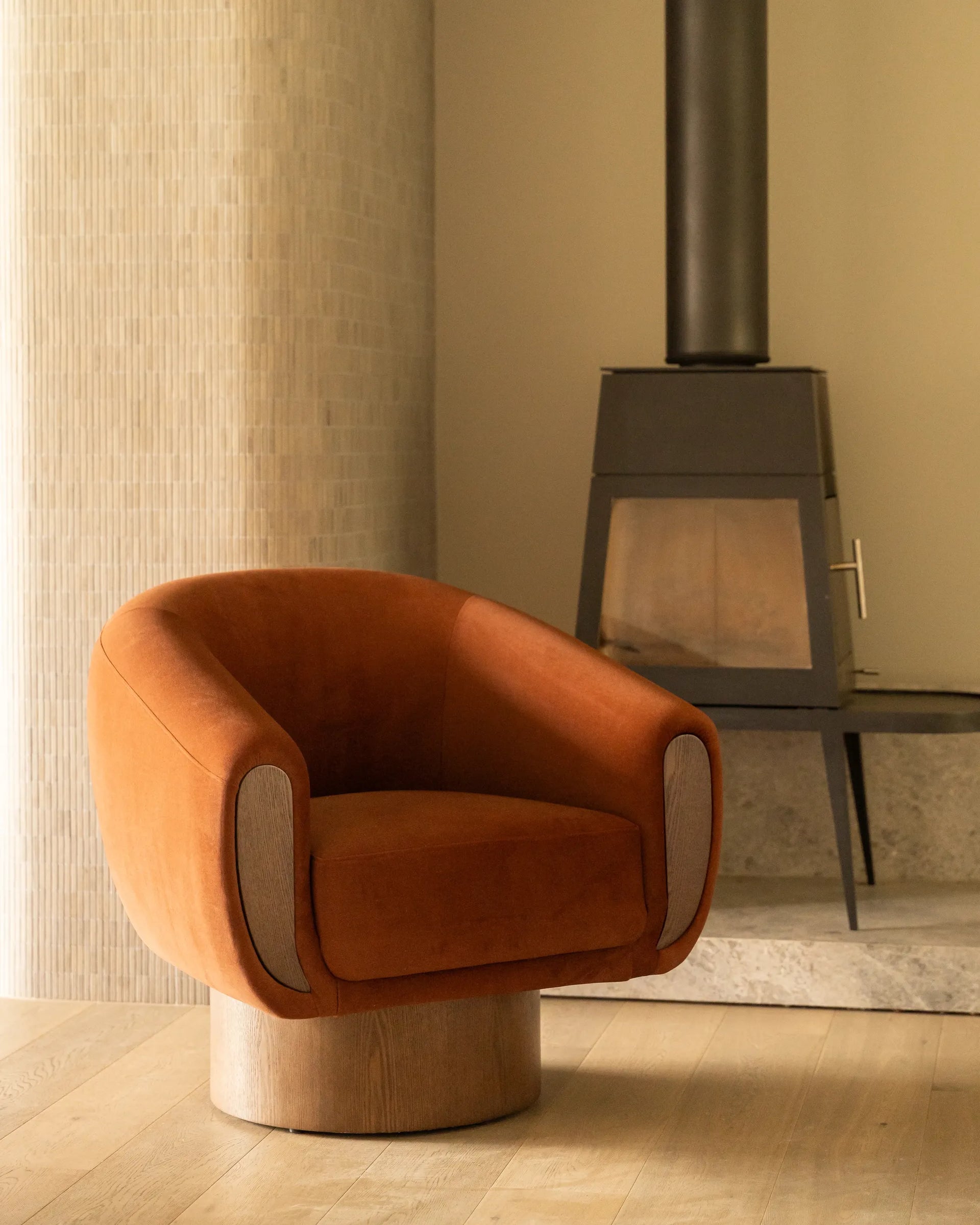 Draper Swivel Armchair - Eden Brick