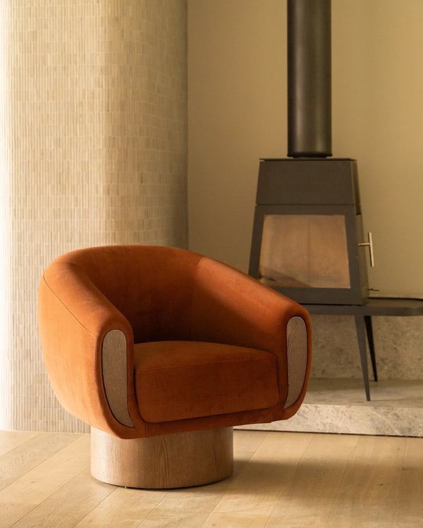 Draper Swivel Armchair - Eden Brick