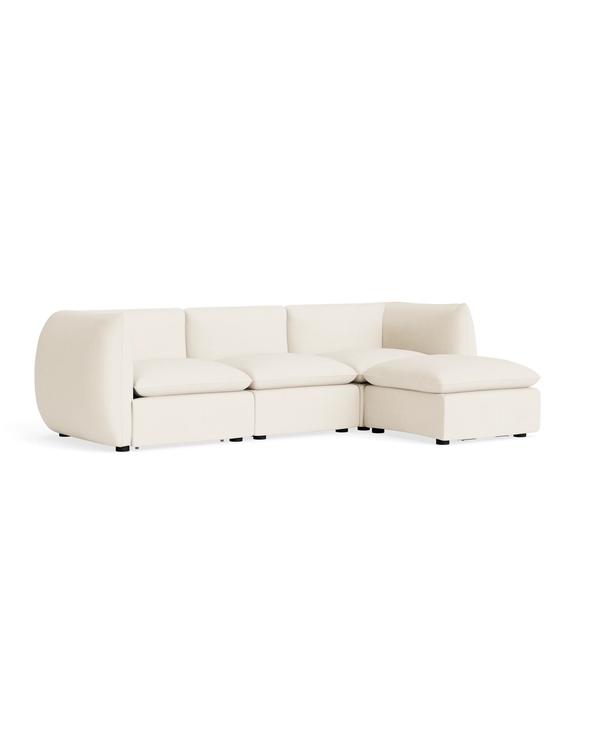 Muro 4 Seater Chaise Sofa - Fossil Vanilla