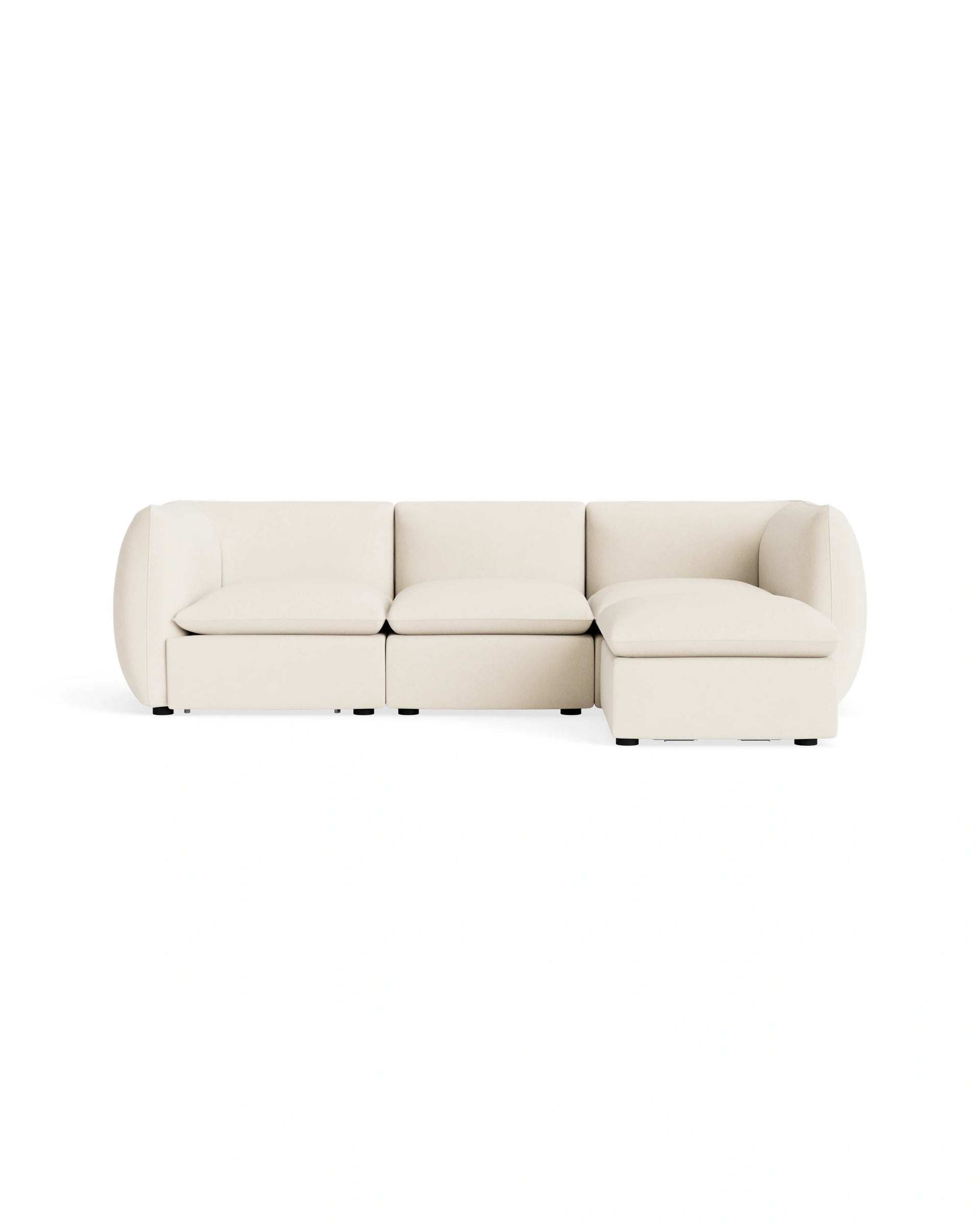 Muro 4 Seater Chaise Sofa - Fossil Vanilla
