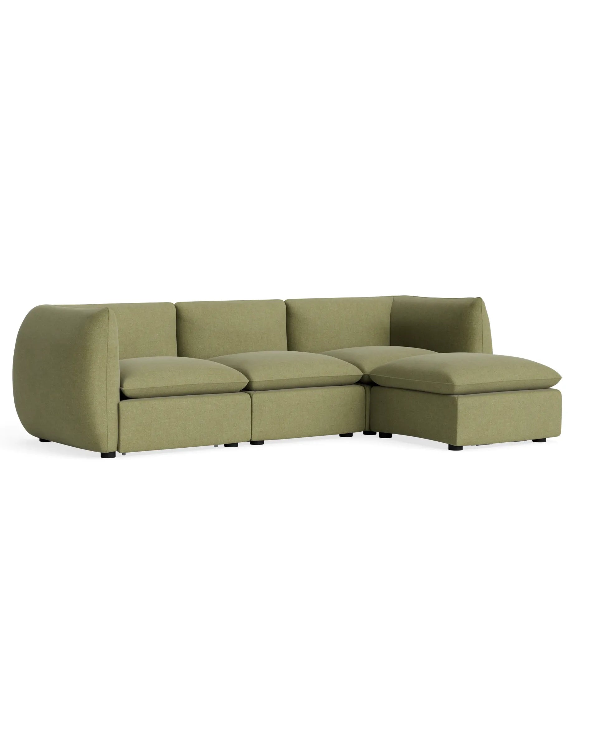 Muro 4 Seater Chaise Sofa - Fossil Eucalyptus