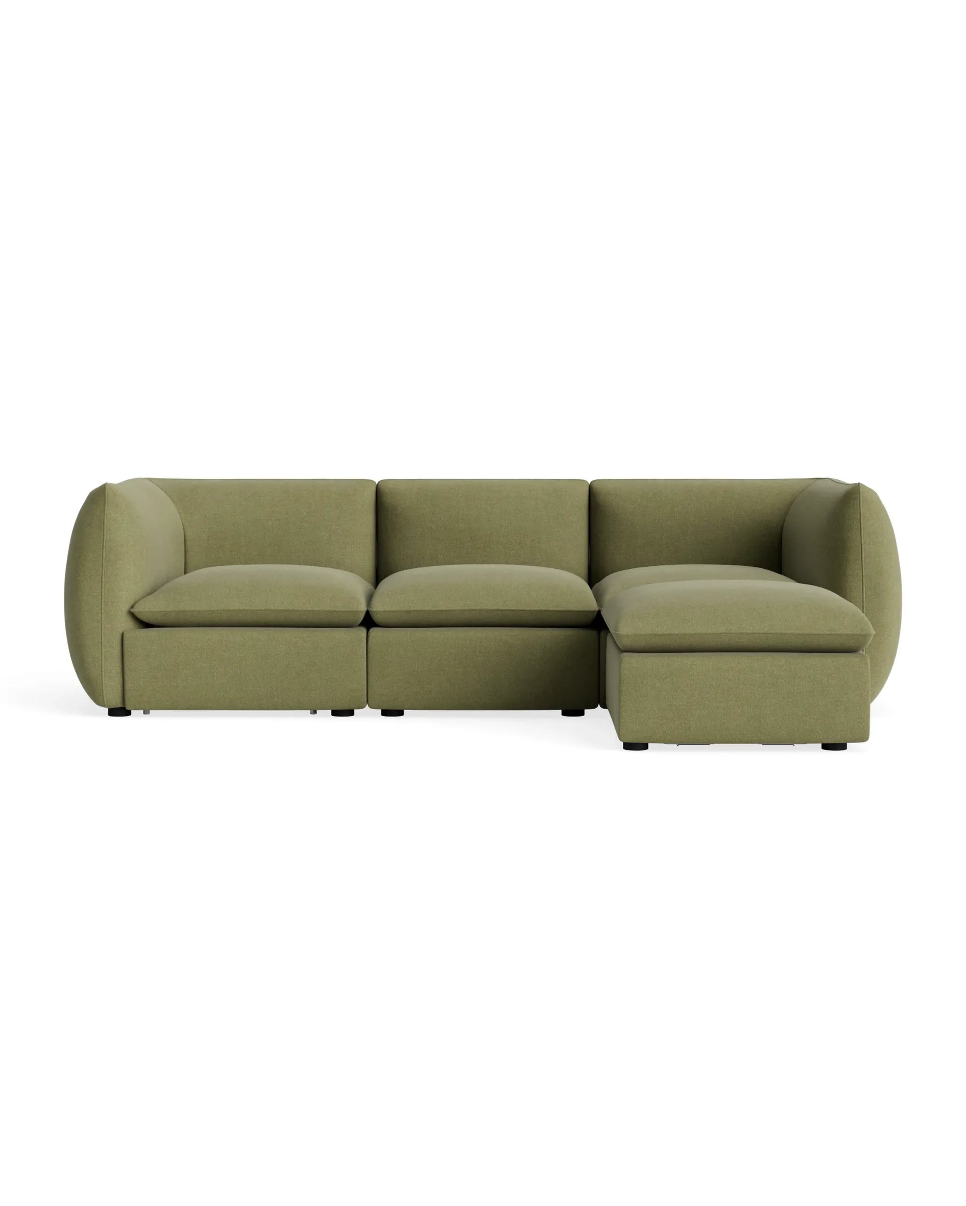 Muro 4 Seater Chaise Sofa - Fossil Eucalyptus
