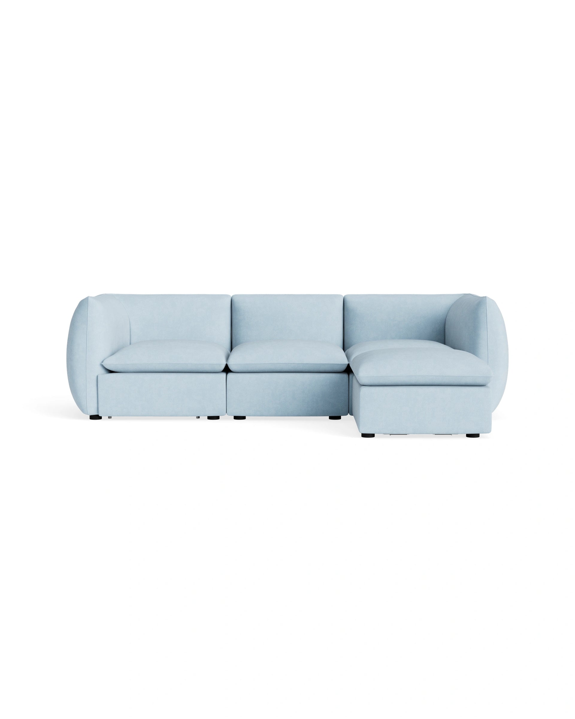 Muro 4 Seater Chaise Sofa - Fossil Powder Blue