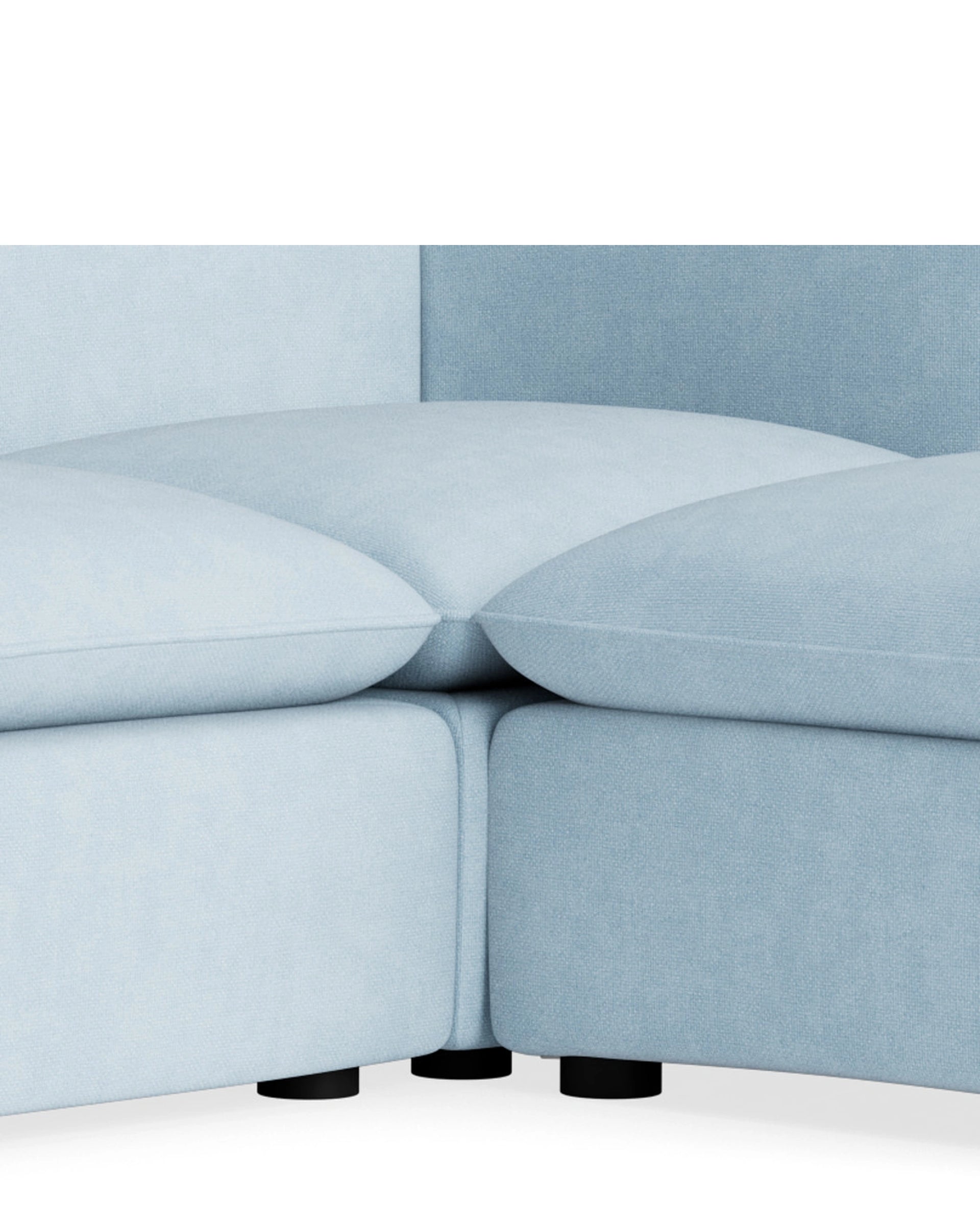 Muro 4 Seater Chaise Sofa - Fossil Powder Blue