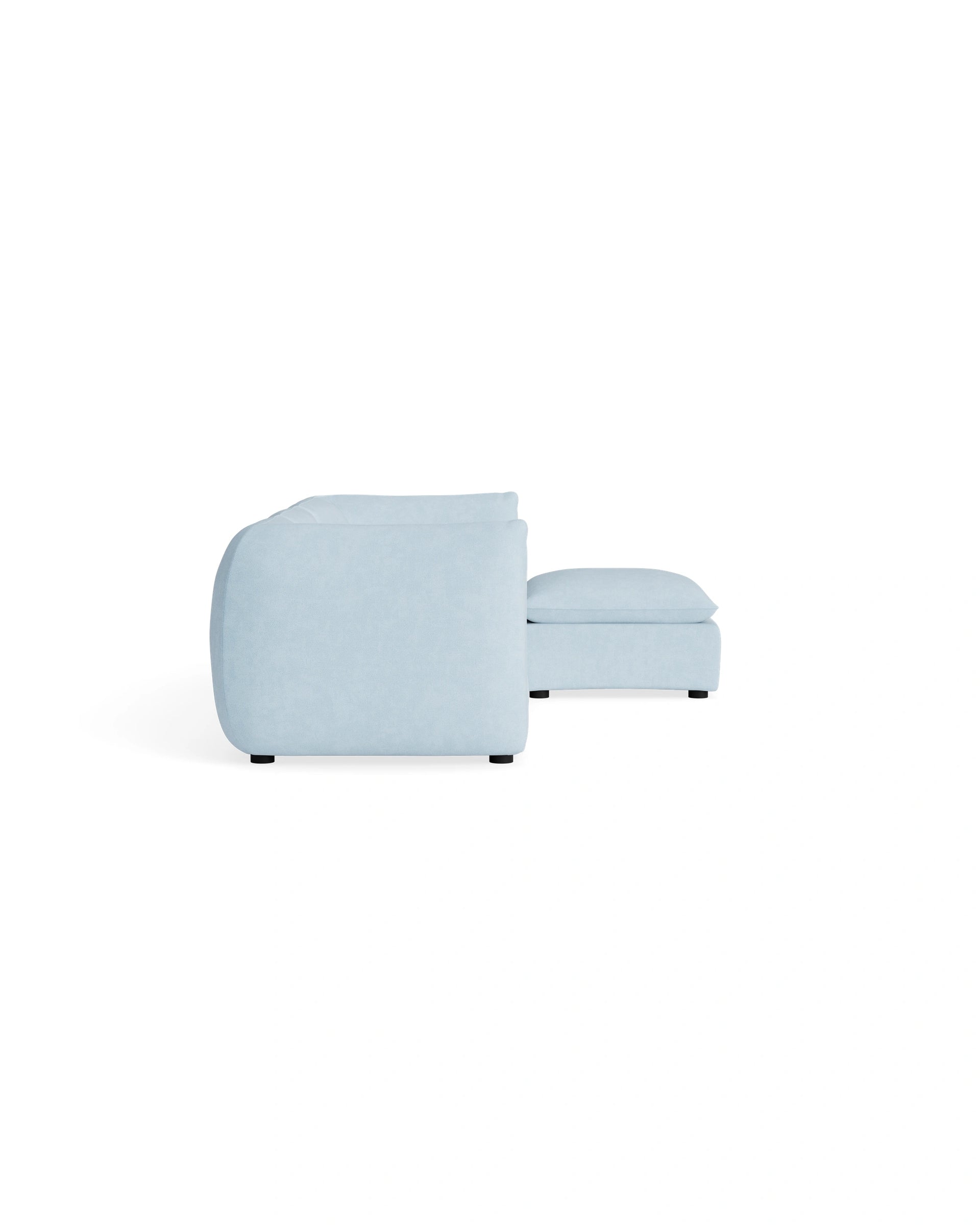 Muro 4 Seater Chaise Sofa - Fossil Powder Blue