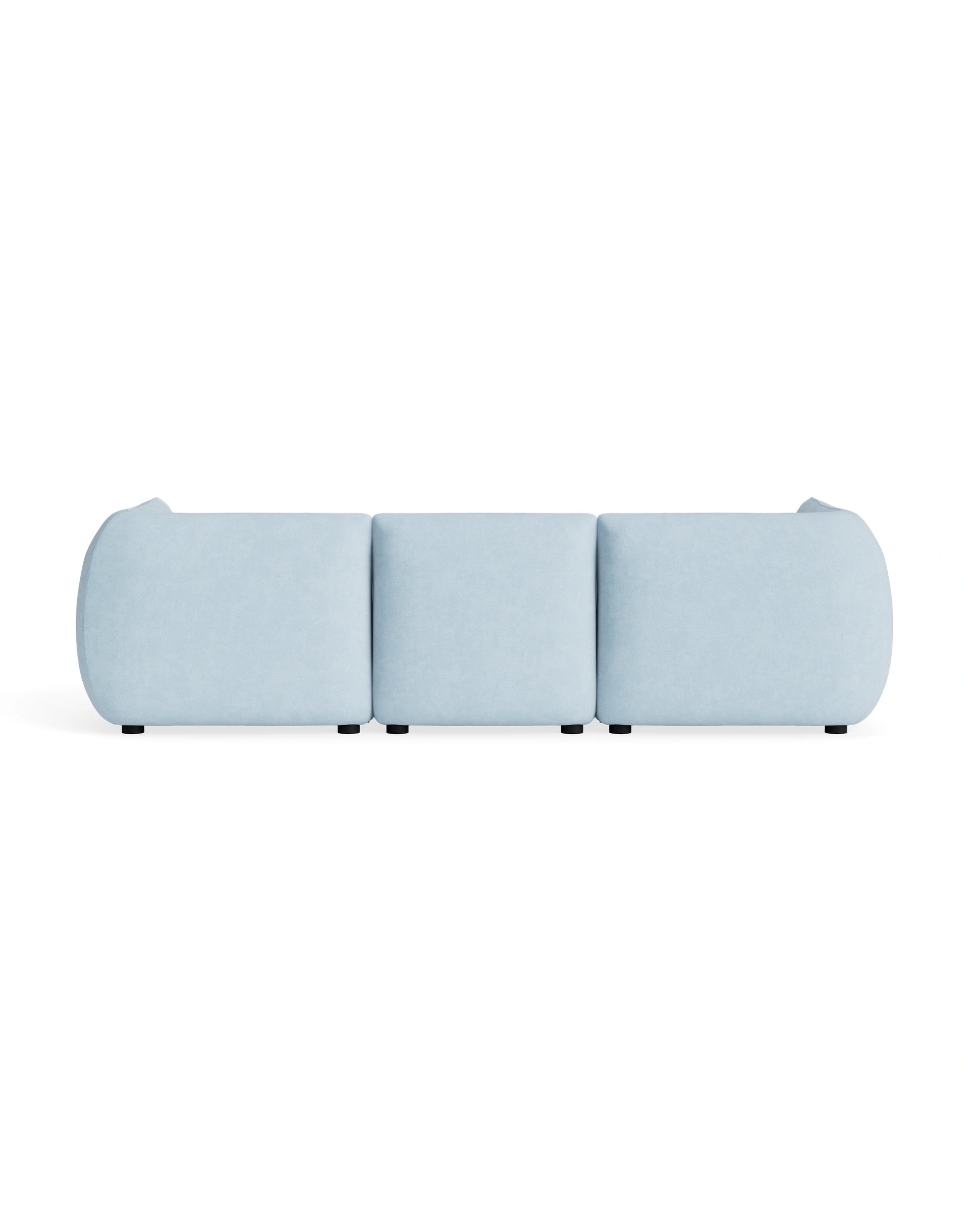 Muro 4 Seater Chaise Sofa - Fossil Powder Blue