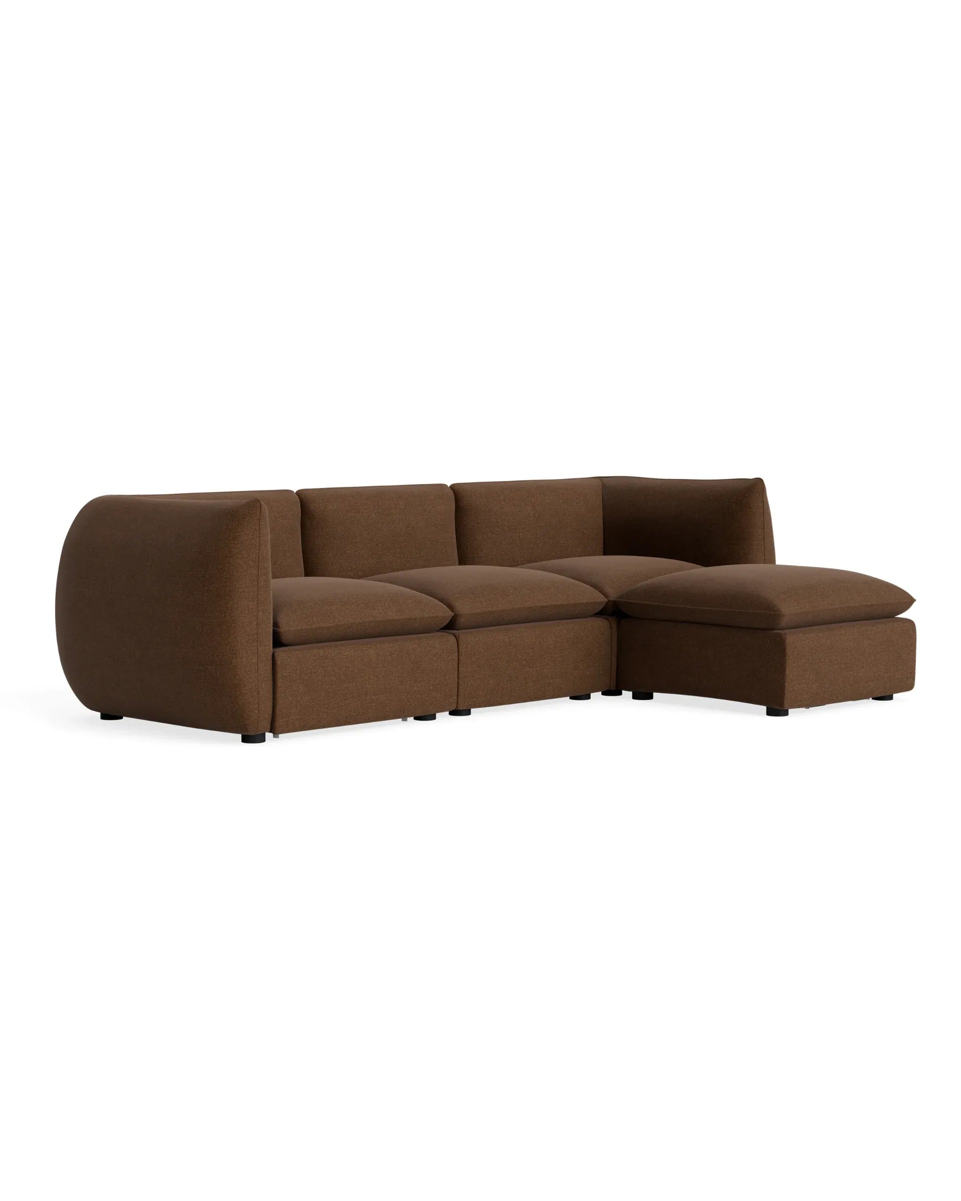 Muro 4 Seater Chaise Sofa - Fossil Chocolate