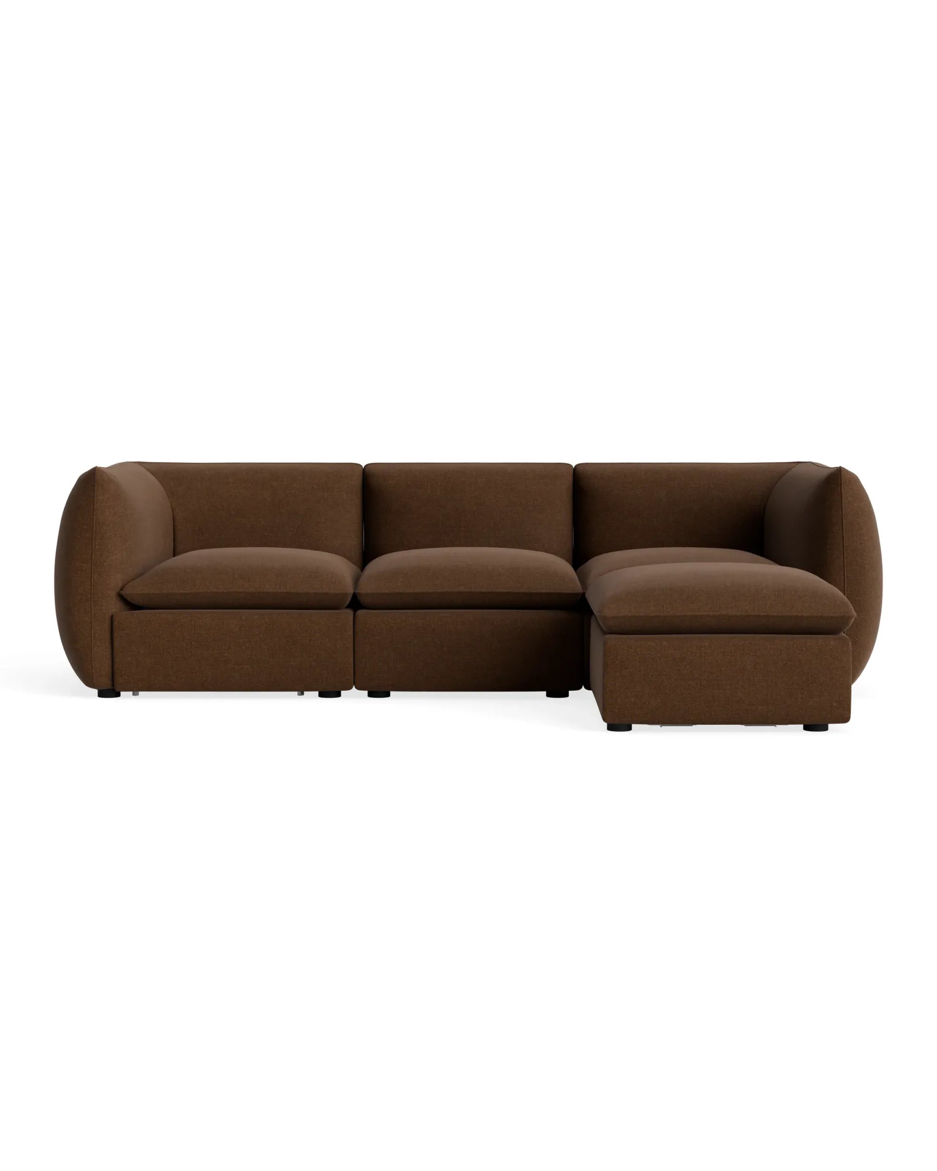Muro 4 Seater Chaise Sofa - Fossil Chocolate