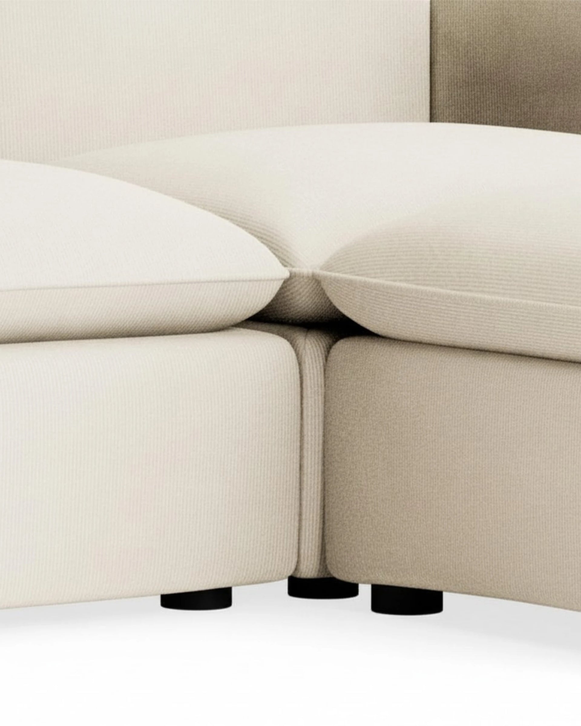 Muro 4 Seater Chaise Sofa - Corduroy Off White