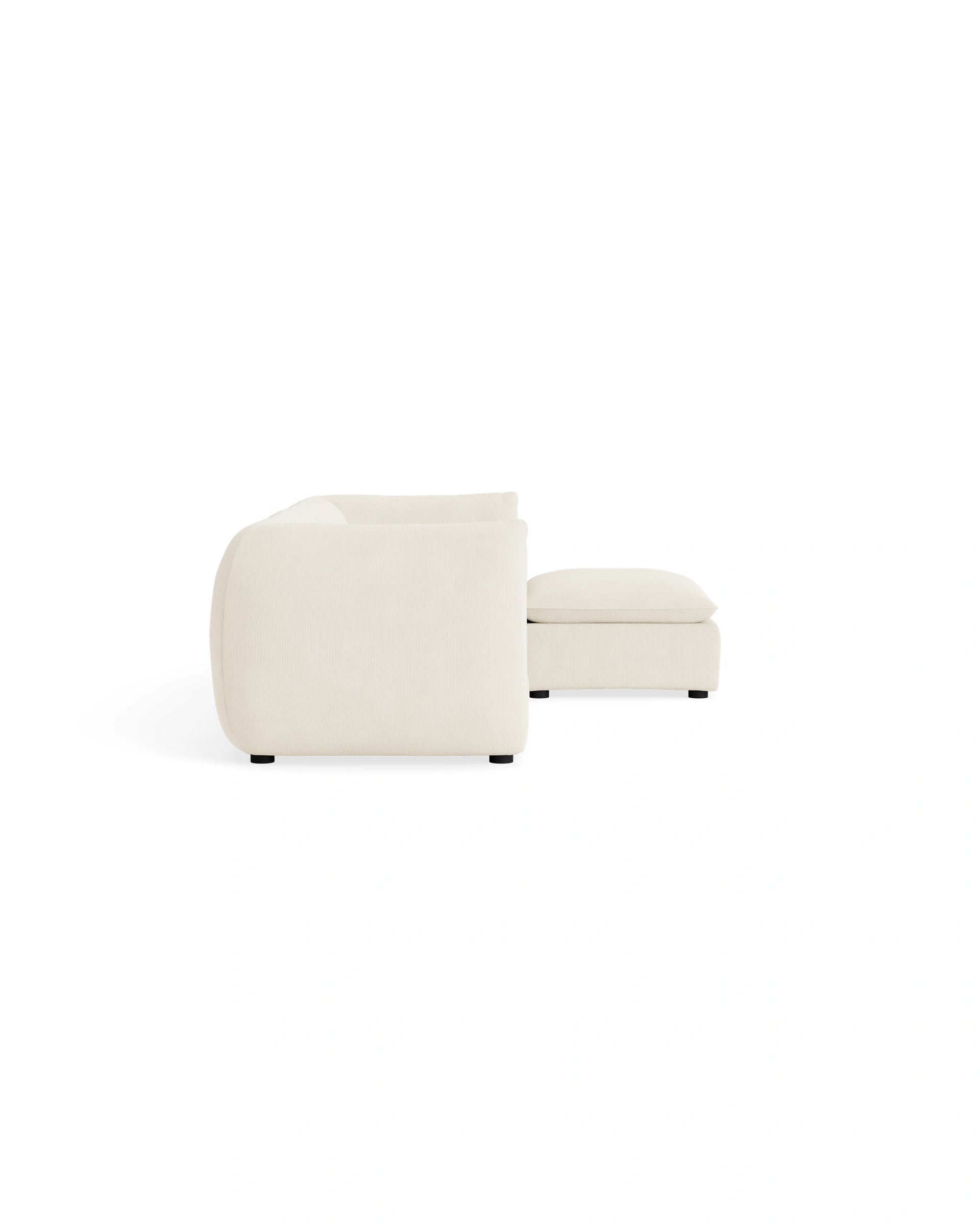 Muro 4 Seater Chaise Sofa - Corduroy Off White