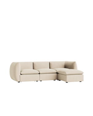 Muro 4 Seater Chaise Sofa - Corduroy Mist
