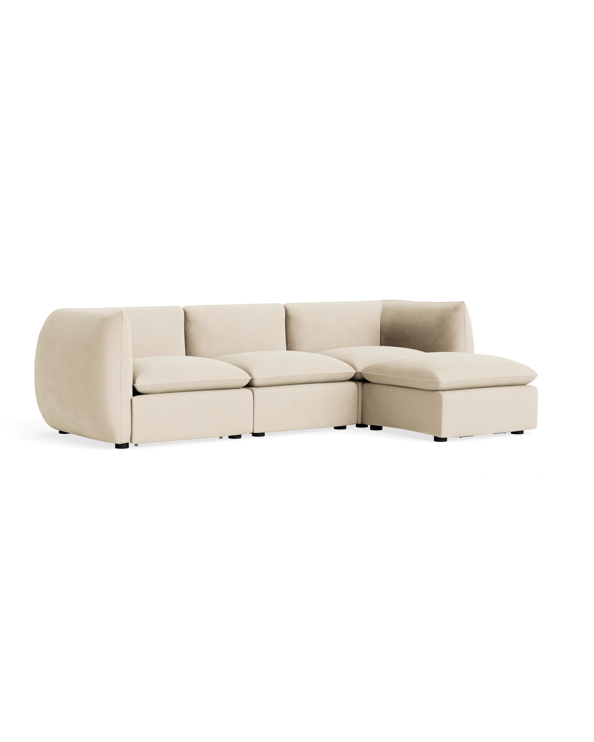 Muro 4 Seater Chaise Sofa - Corduroy Mist
