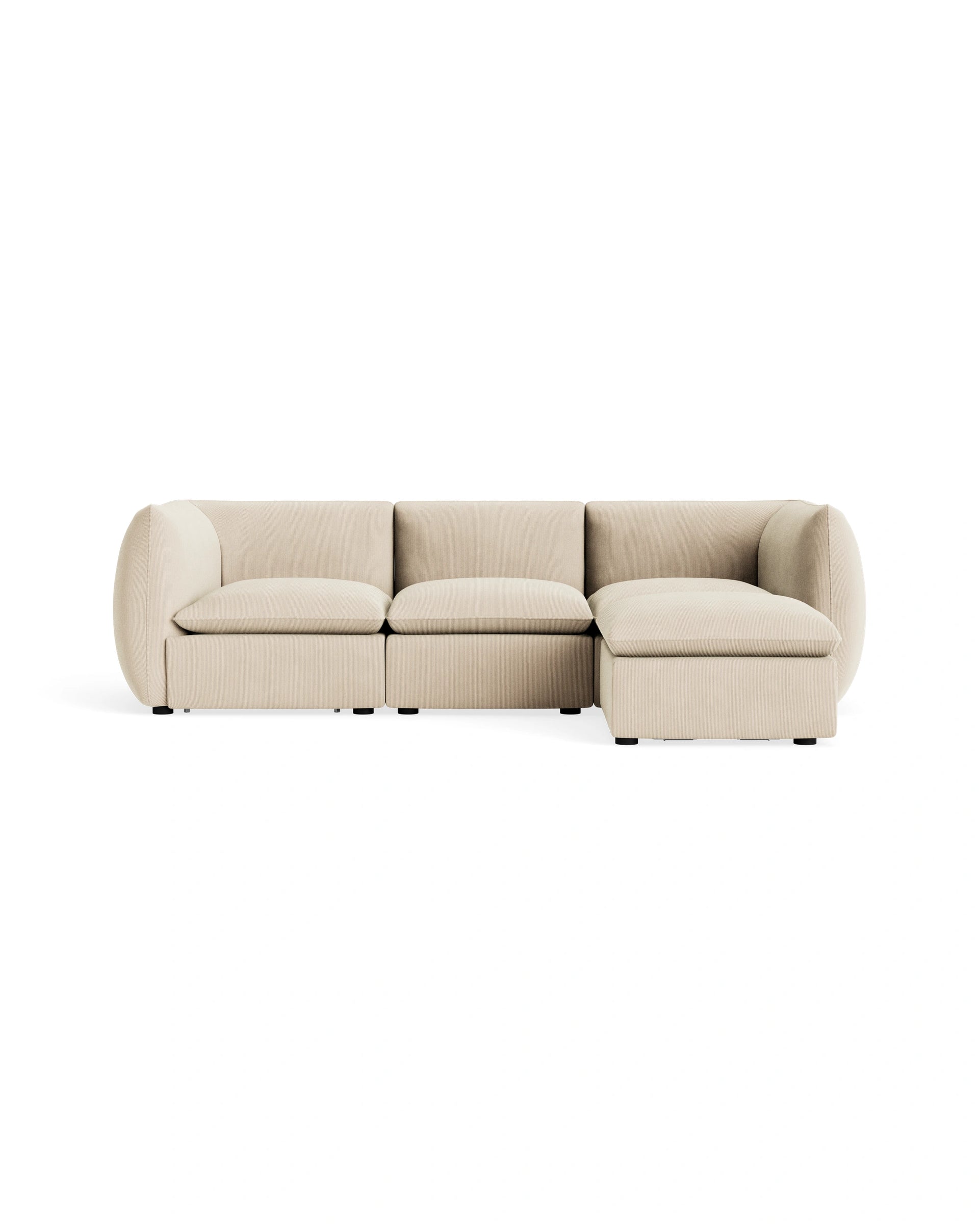 Muro 4 Seater Chaise Sofa - Corduroy Mist