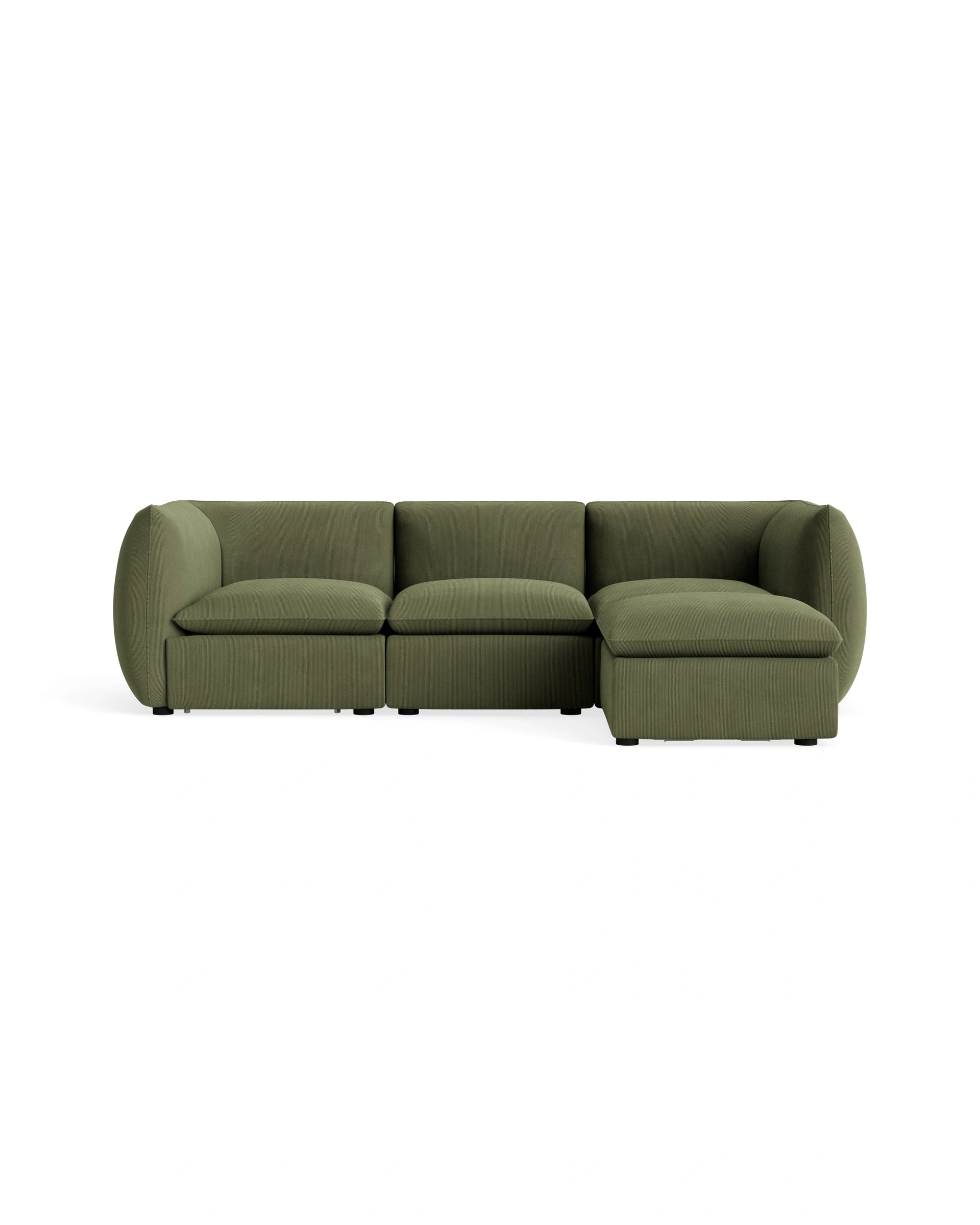 Muro 4 Seater Chaise Sofa - Corduroy Forest