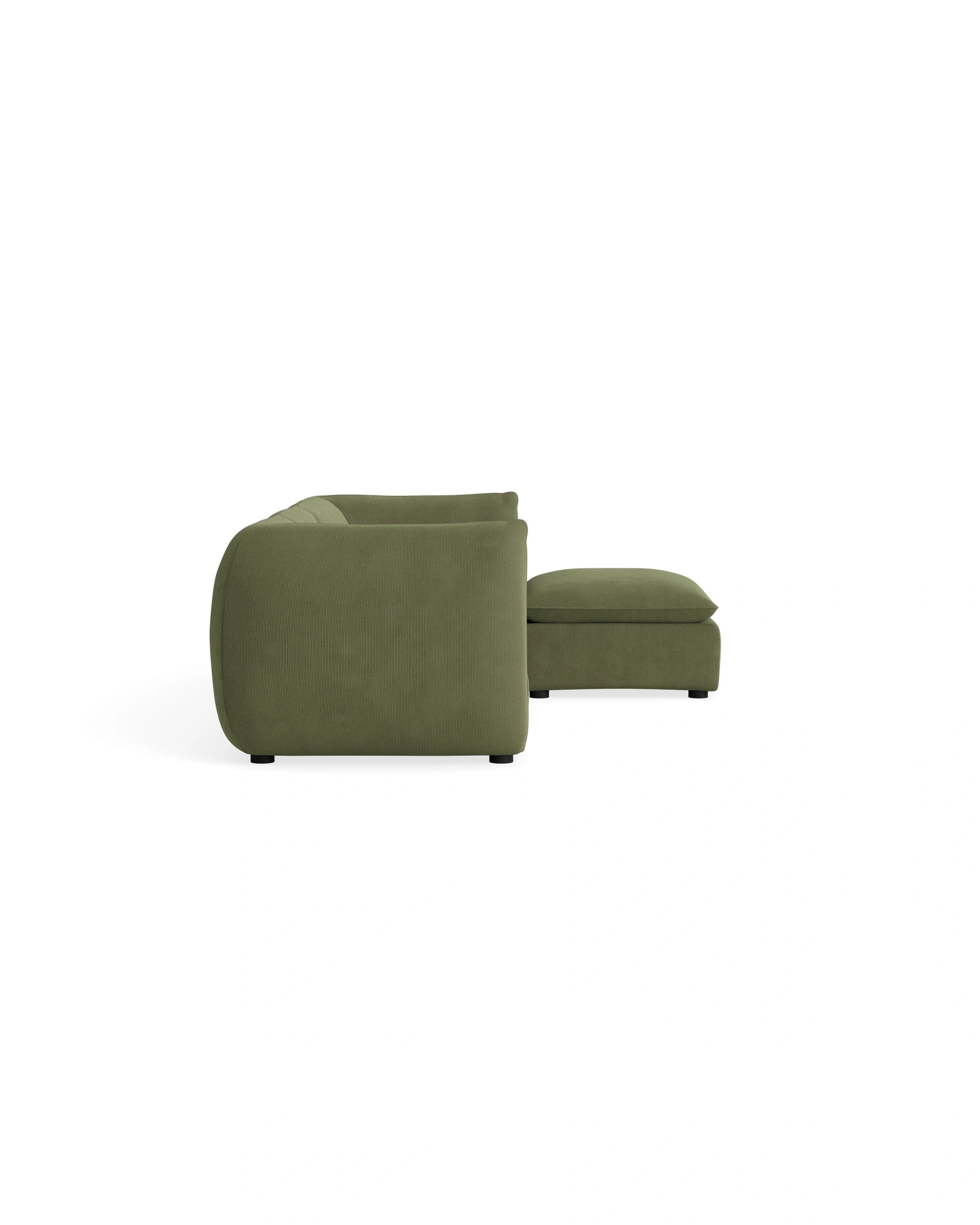 Muro 4 Seater Chaise Sofa - Corduroy Forest