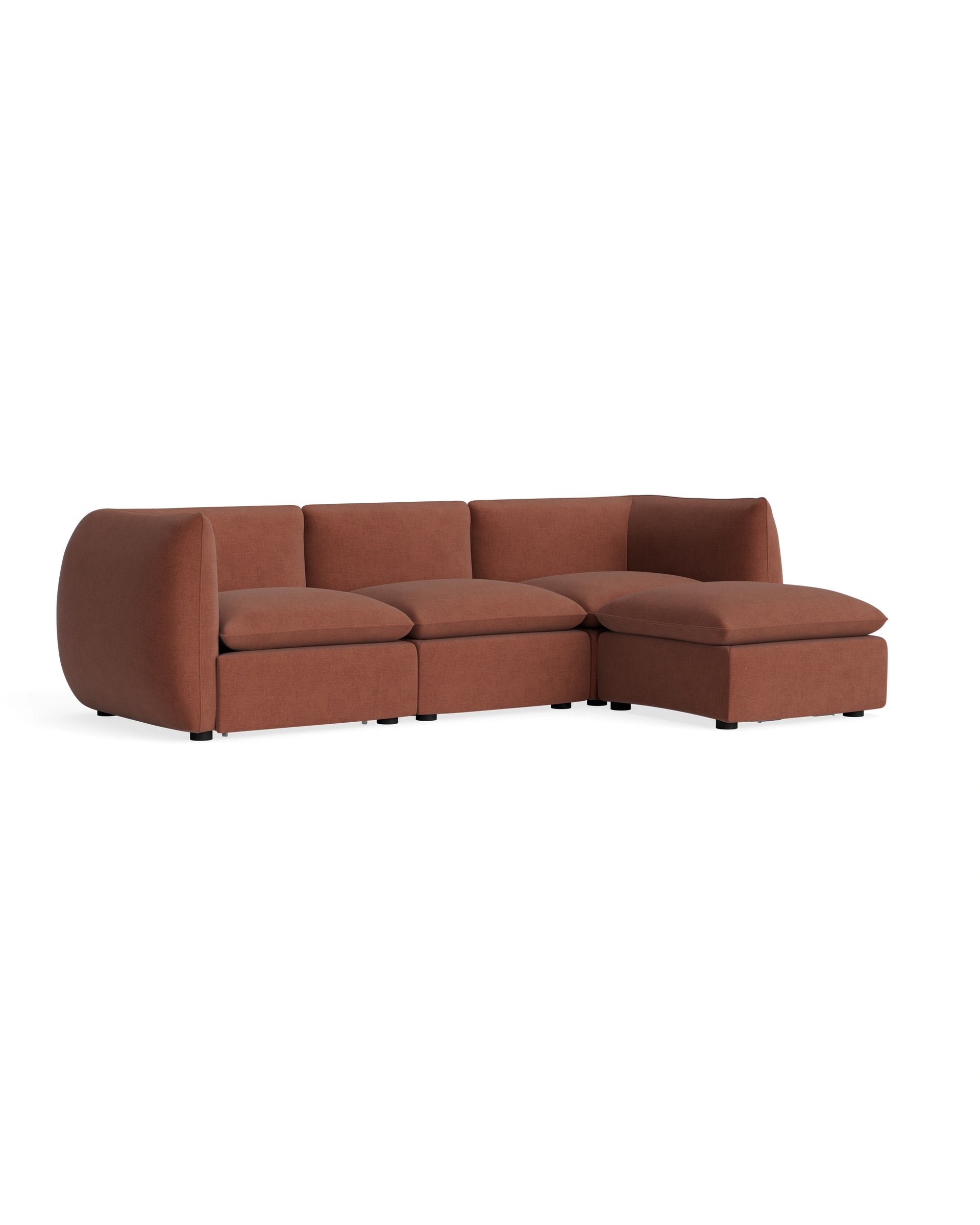 Muro 4 Seater Chaise Sofa - Silas Cherry