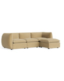 Muro 4 Seater Chaise Sofa - Silas Honey