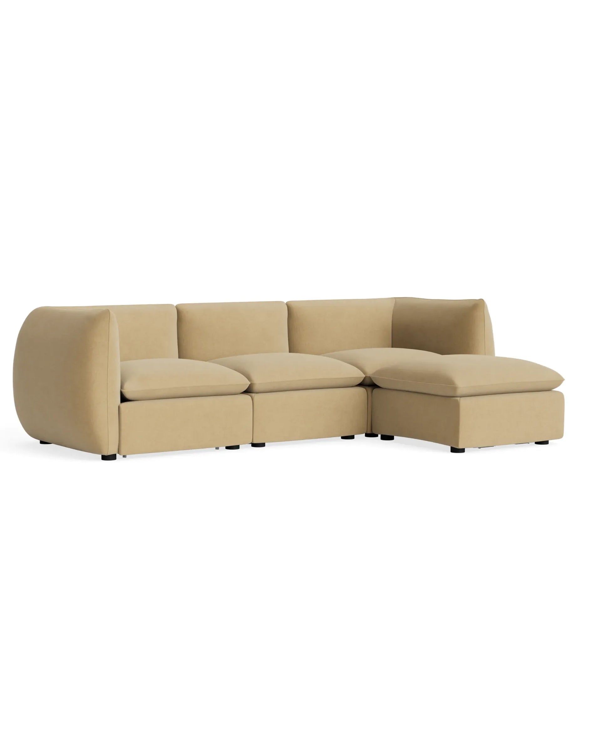 Muro 4 Seater Chaise Sofa - Silas Honey