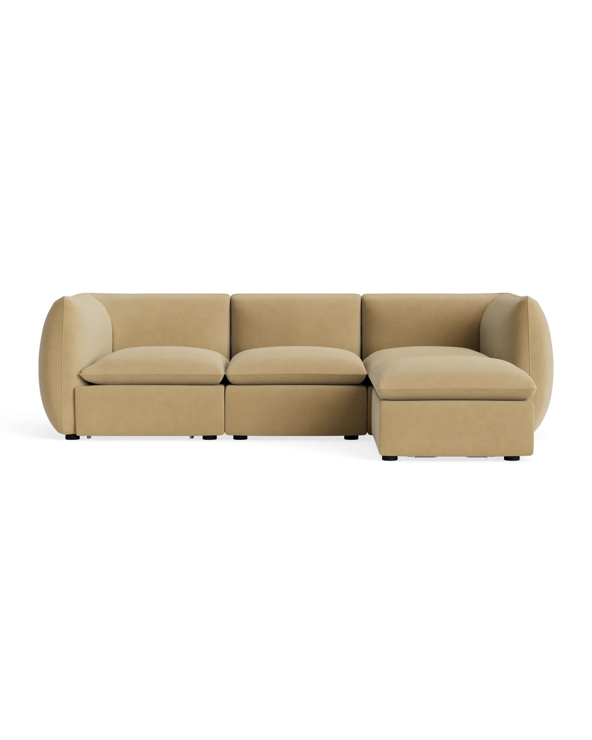 Muro 4 Seater Chaise Sofa - Silas Honey