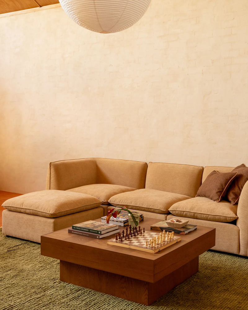 Muro 4 Seater Chaise Sofa - Silas Honey
